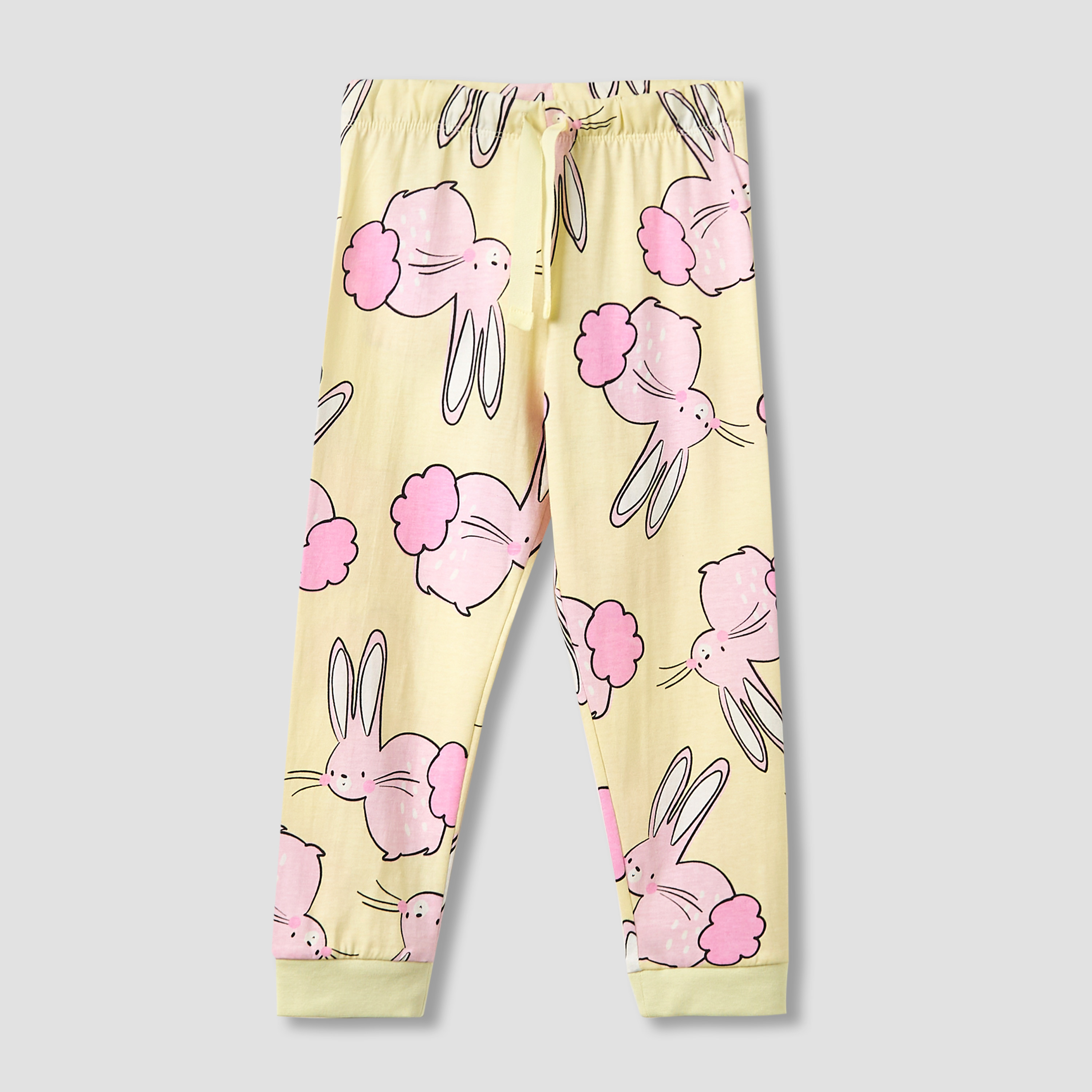 طقم بيجاما قطن بطبعات أرنب وأكمام قصيرة وياقة ضيقة للفتيات من جونيورز-girls-clothing-nightwear-image-3