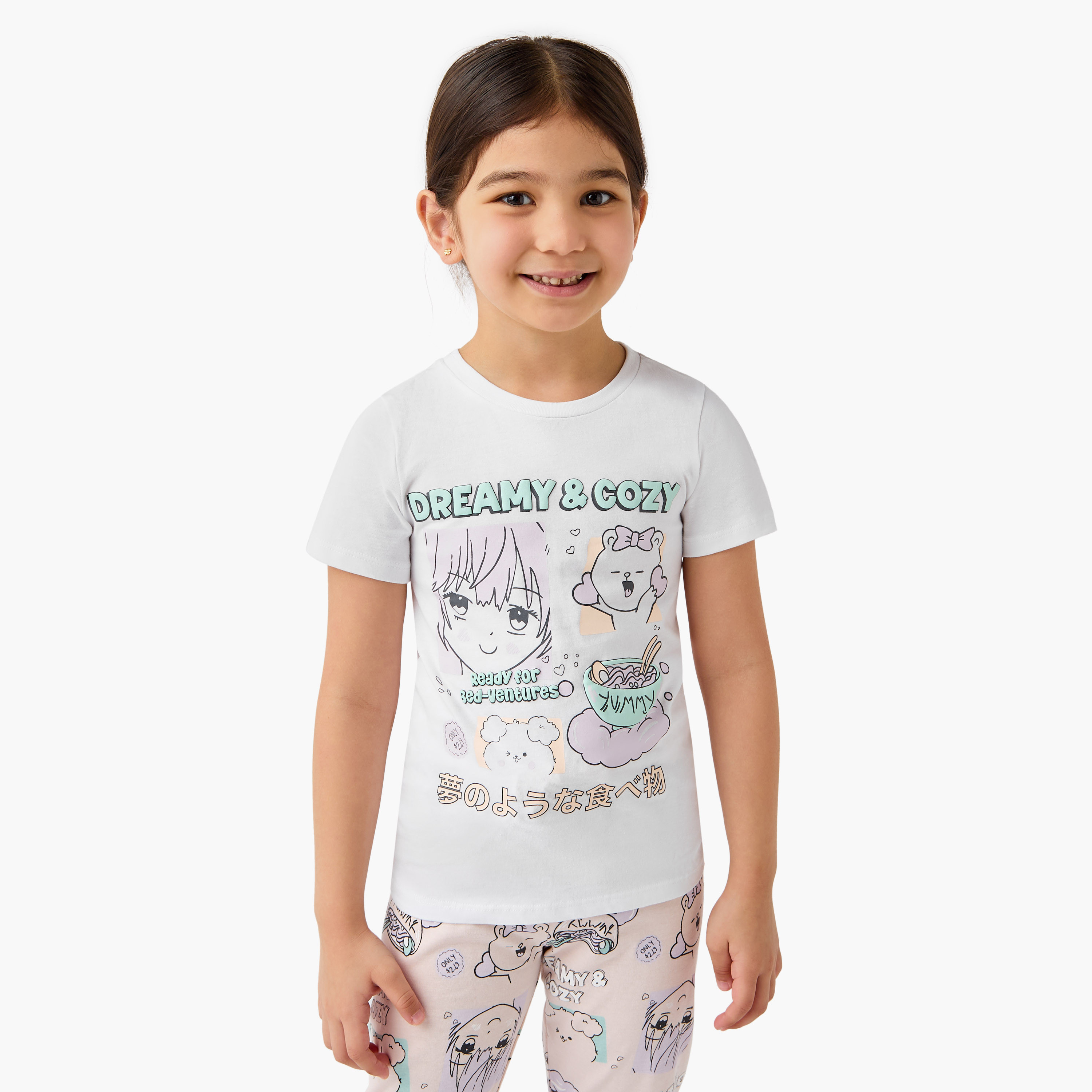 Juniors Printed T-shirt and Pyjama Set-baby-girls-clothing-nightwear-pyjamasets-image-2