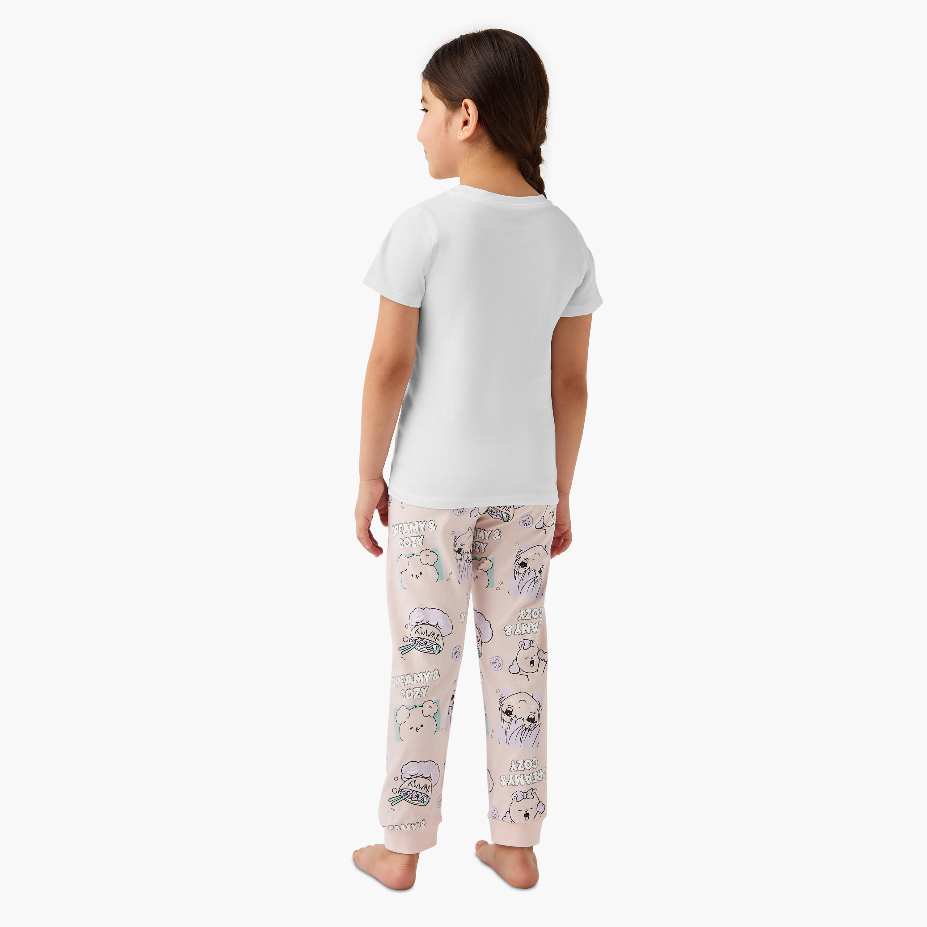 Juniors Printed T-shirt and Pyjama Set-baby-girls-clothing-nightwear-pyjamasets-image-4