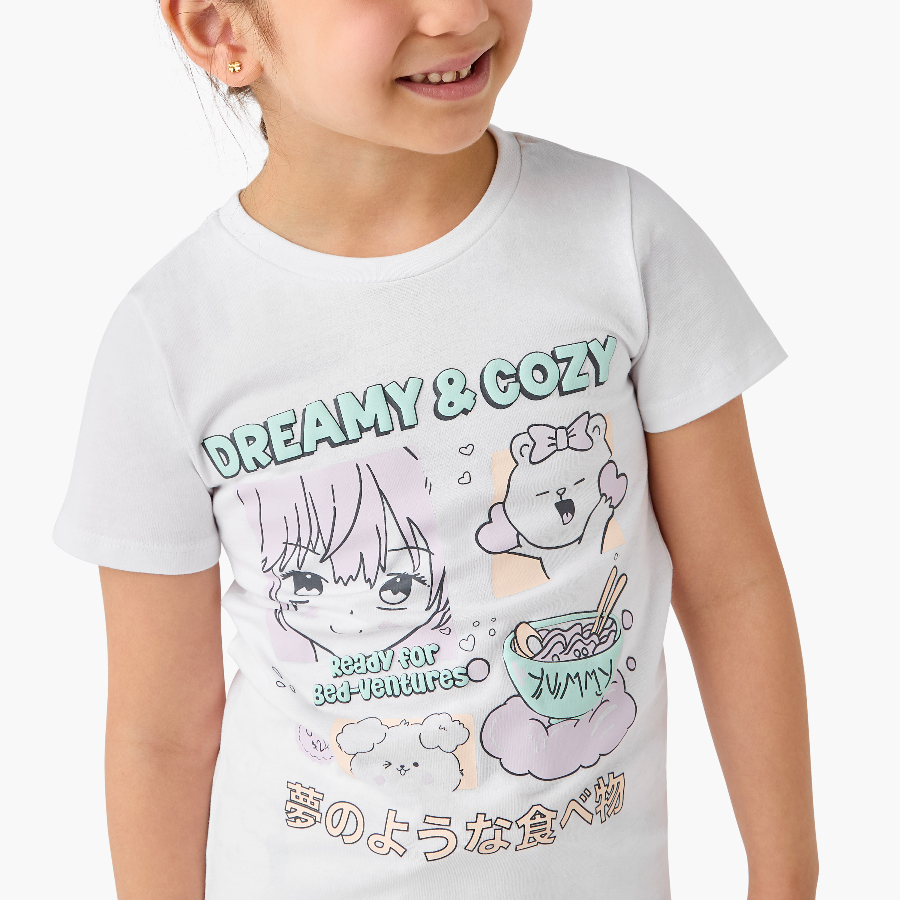 Juniors Printed T-shirt and Pyjama Set-baby-girls-clothing-nightwear-pyjamasets-image-5