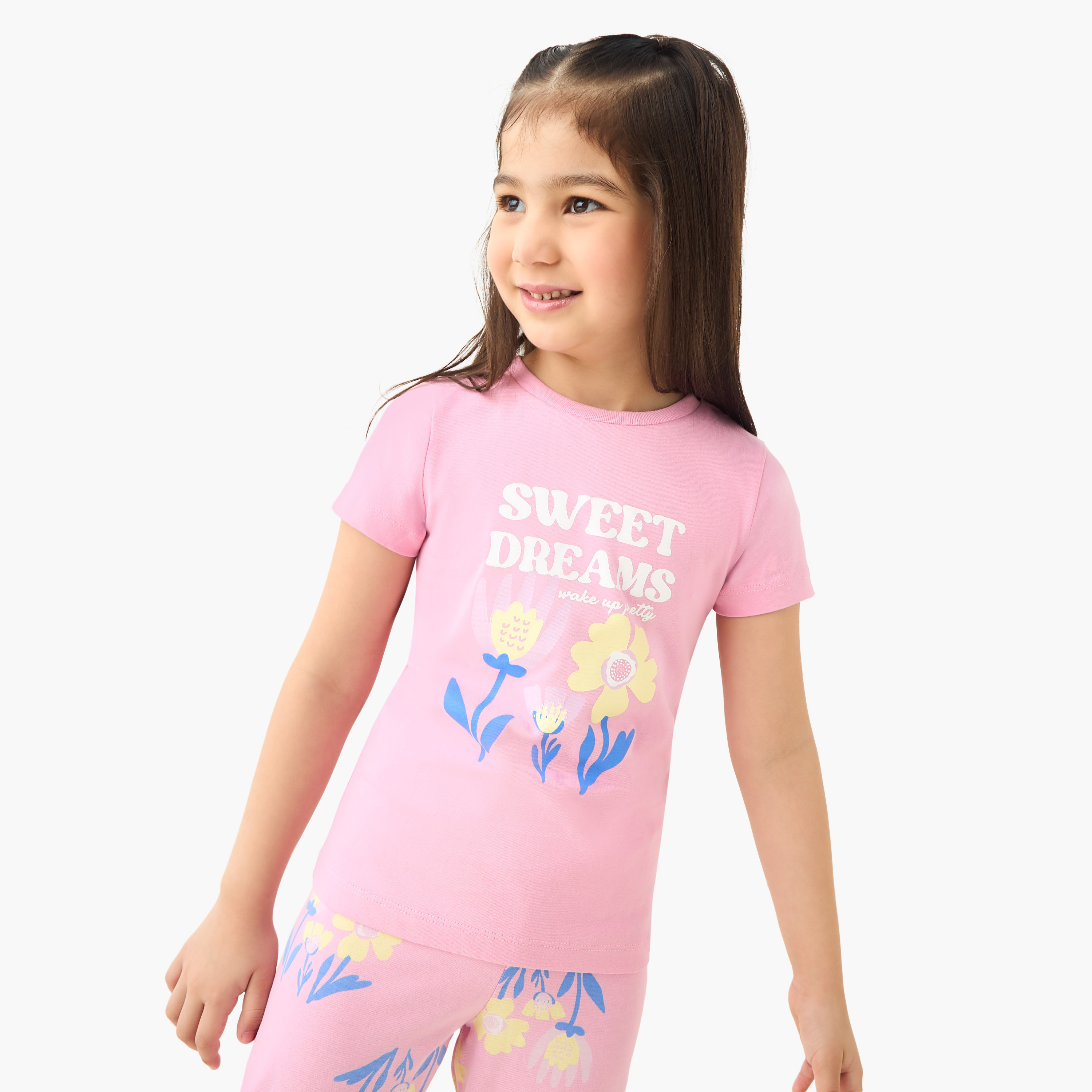 طقم بنطلون بيجاما وتيشيرت بطبعات أزهار من جونيورز-baby-girls-clothing-nightwear-pyjamasets-image-5