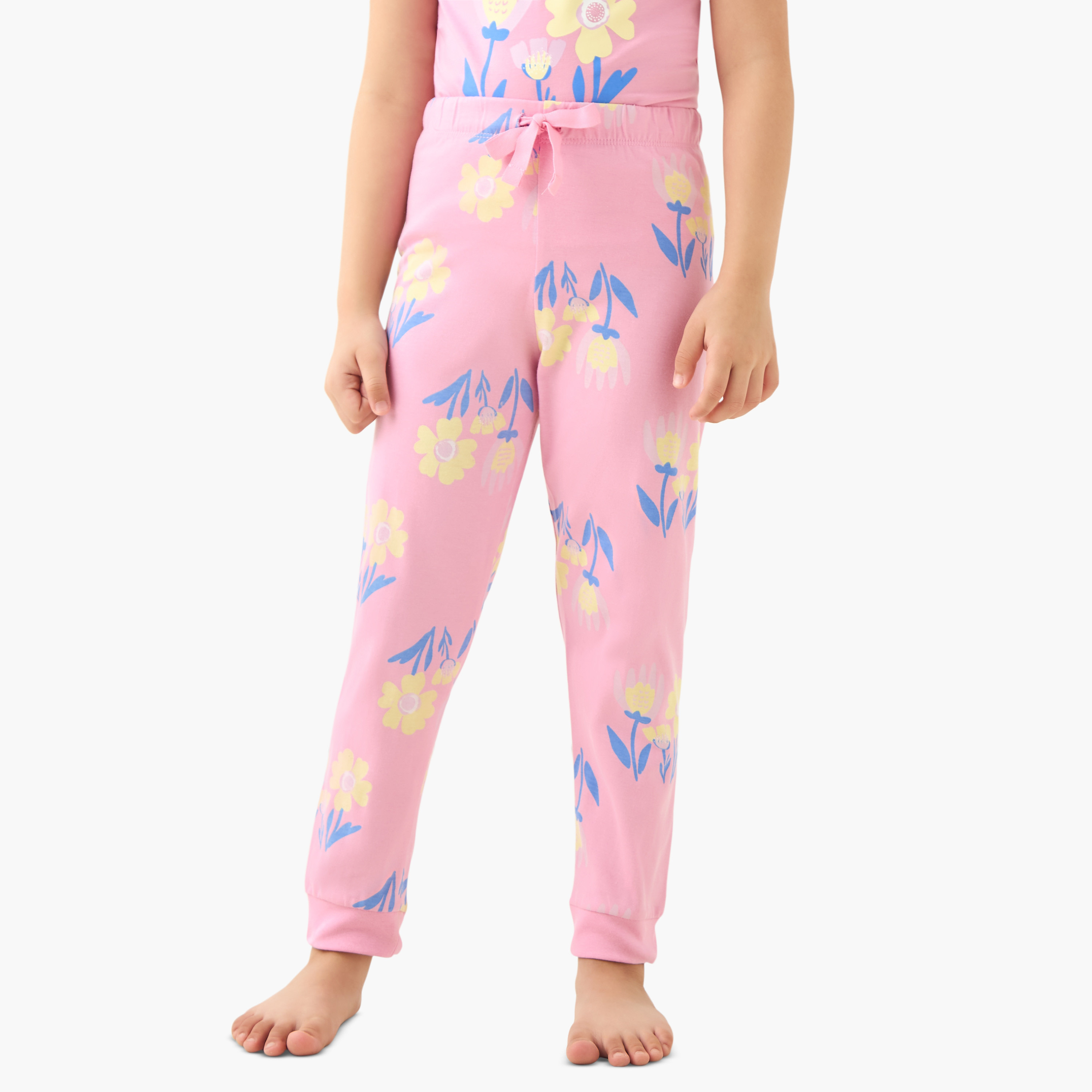 طقم بنطلون بيجاما وتيشيرت بطبعات أزهار من جونيورز-baby-girls-clothing-nightwear-pyjamasets-image-4