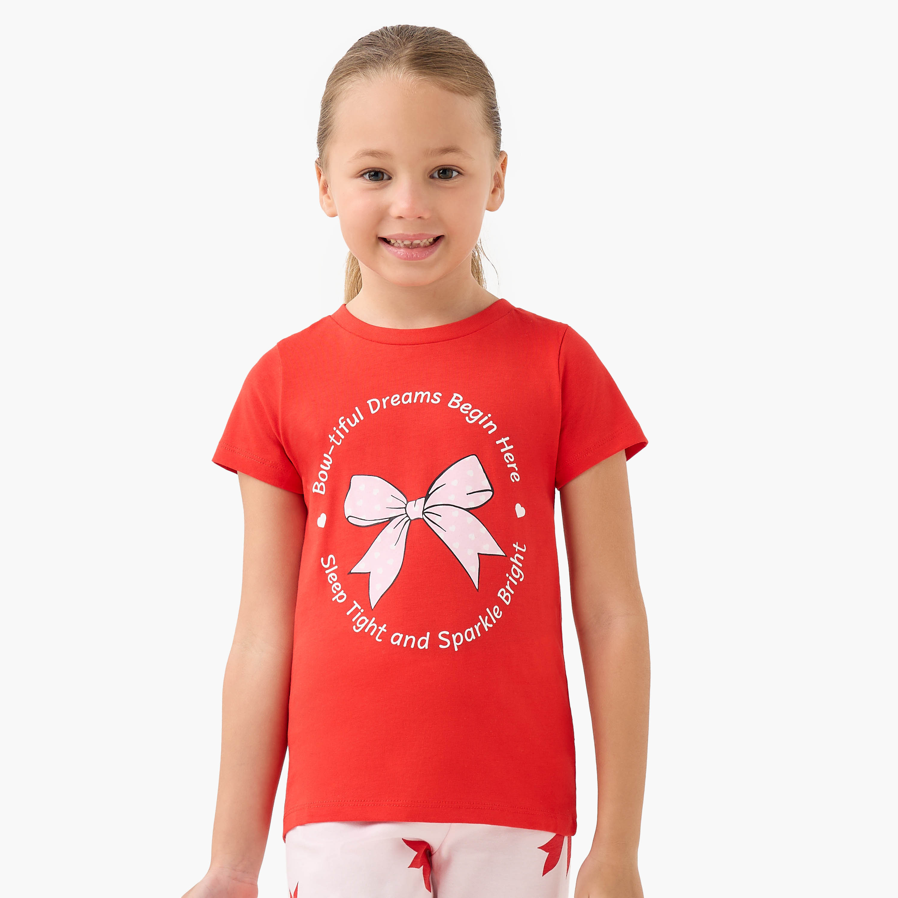 طقم بنطلون بيجاما وتيشيرت بطبعات فيونكة من جونيورز-girls-clothing-nightwear-image-2