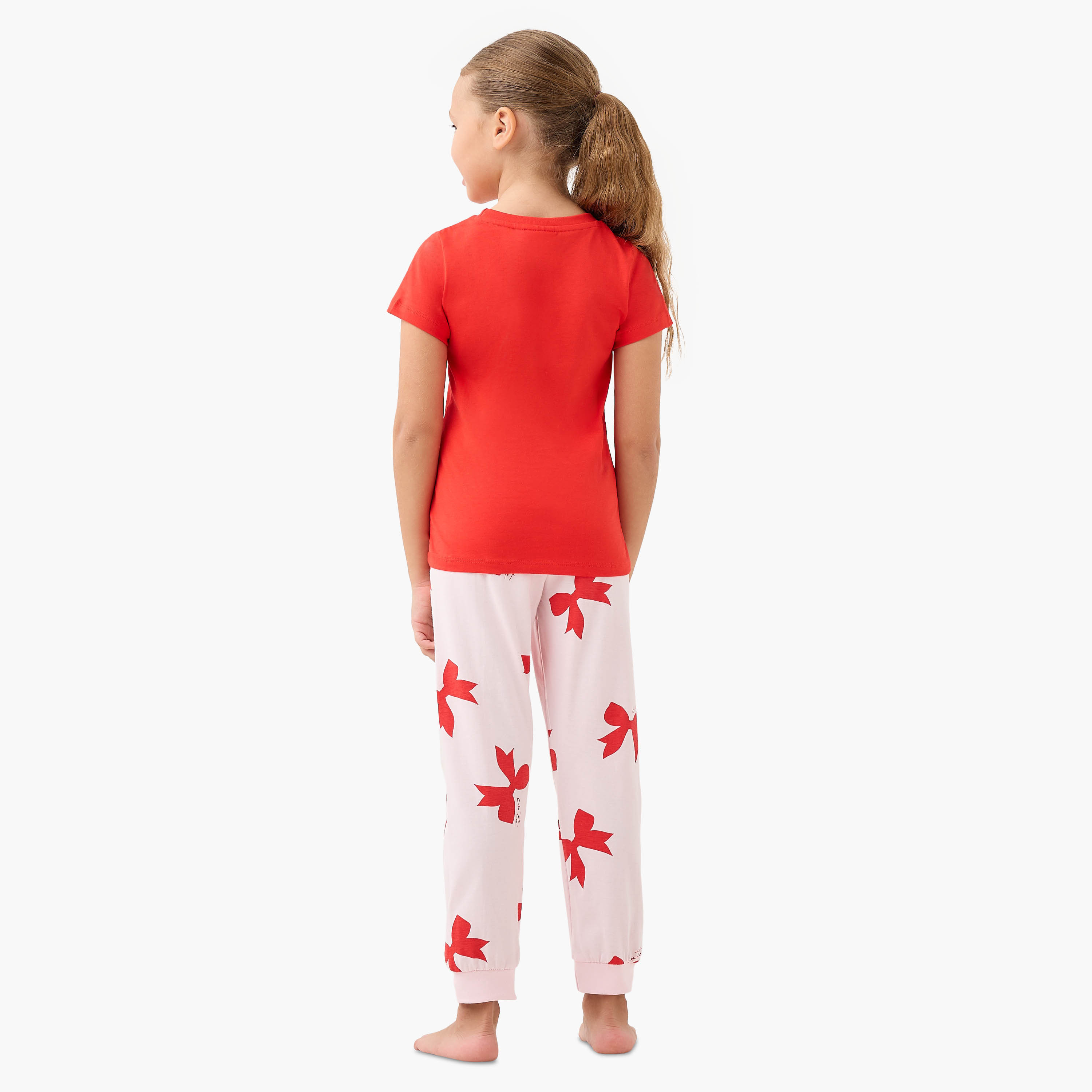 طقم بنطلون بيجاما وتيشيرت بطبعات فيونكة من جونيورز-girls-clothing-nightwear-image-4