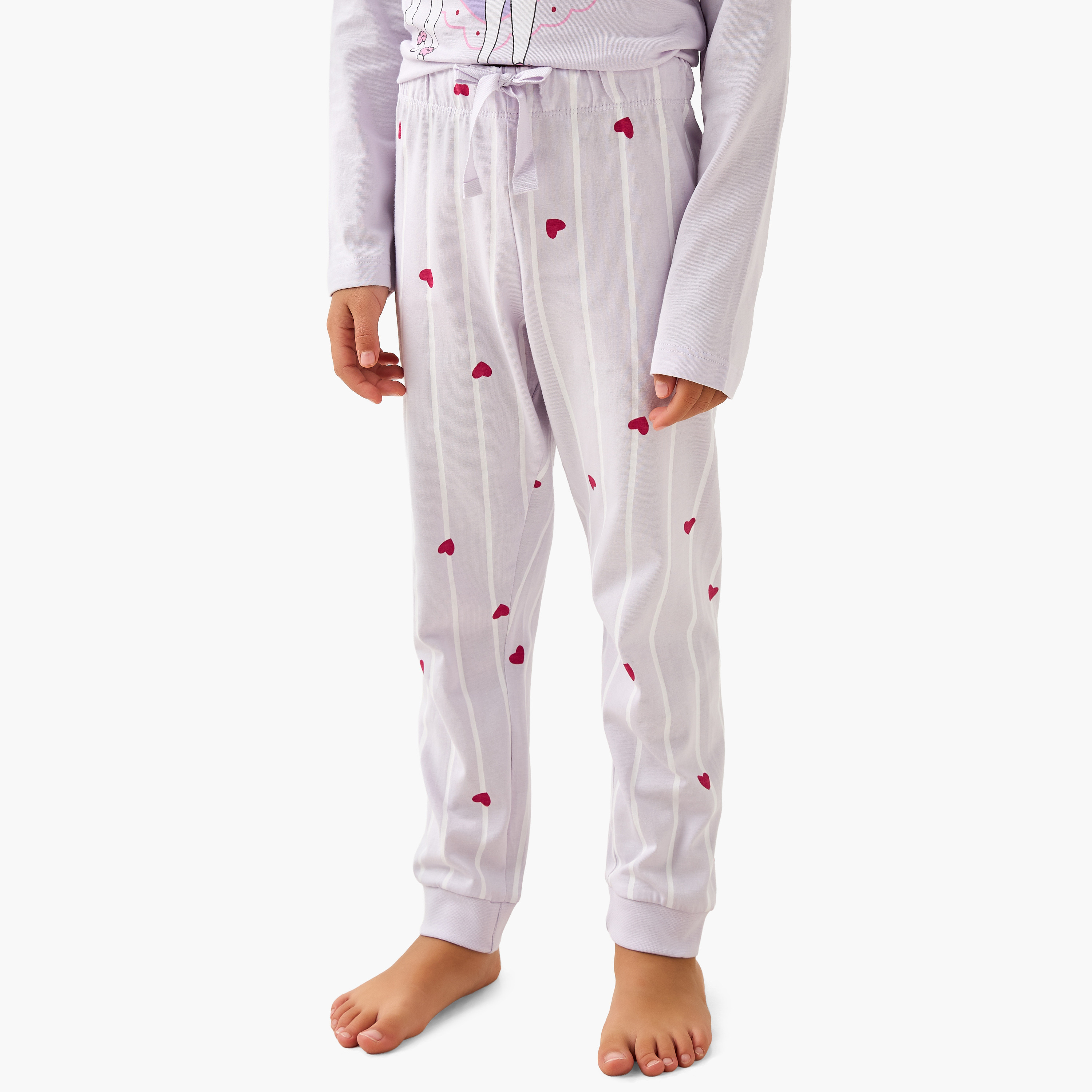 Juniors Cotton Crew Neck Long Sleeves Pyjama Set with Unicorn Print-baby-girls-clothing-winterwear-pyjamasets-image-3
