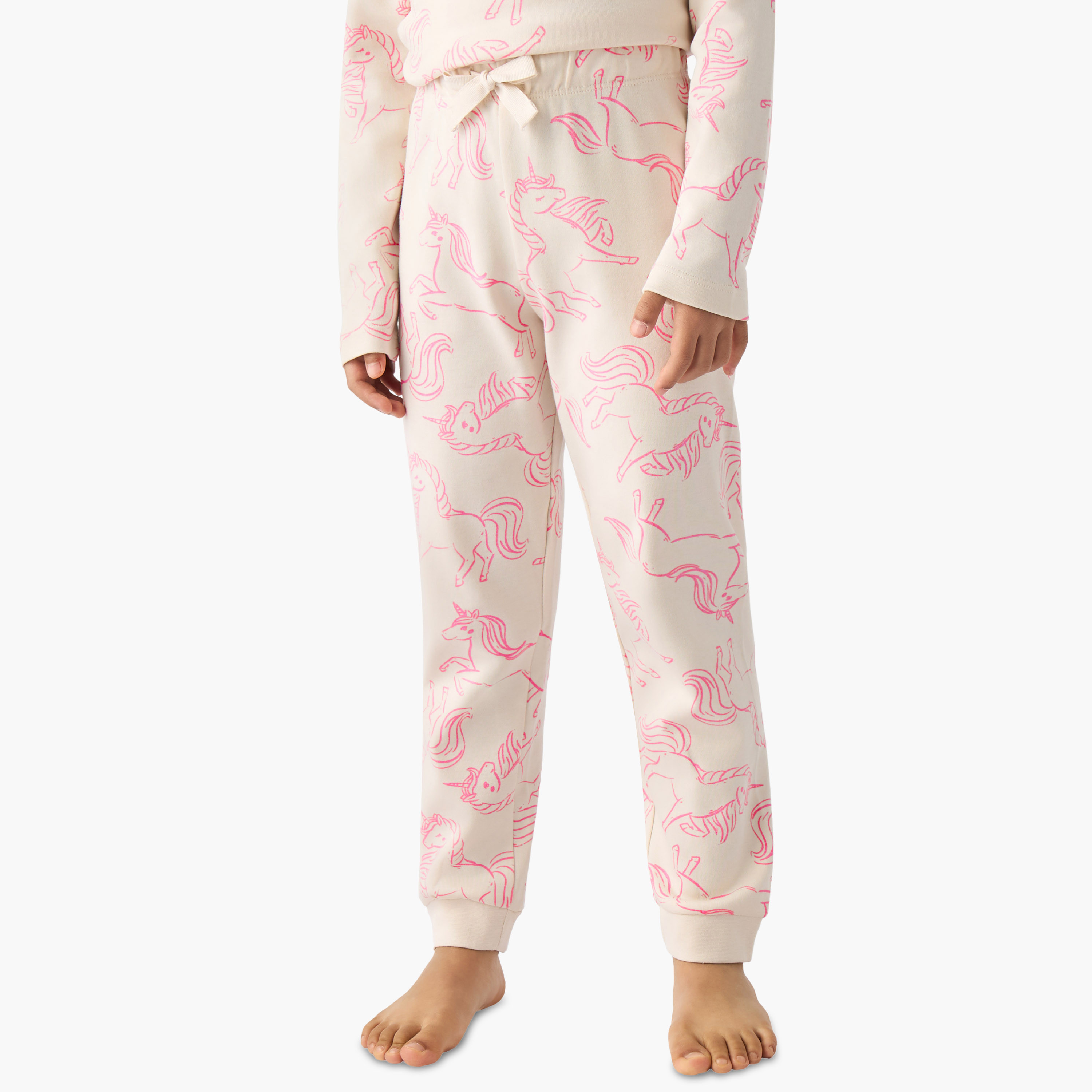 طقم بيجاما قطن بياقة ضيقة وأكمام طويلة بطبعات يونيكورن من جونيورز-baby-girls-clothing-winterwear-pyjamasets-image-5