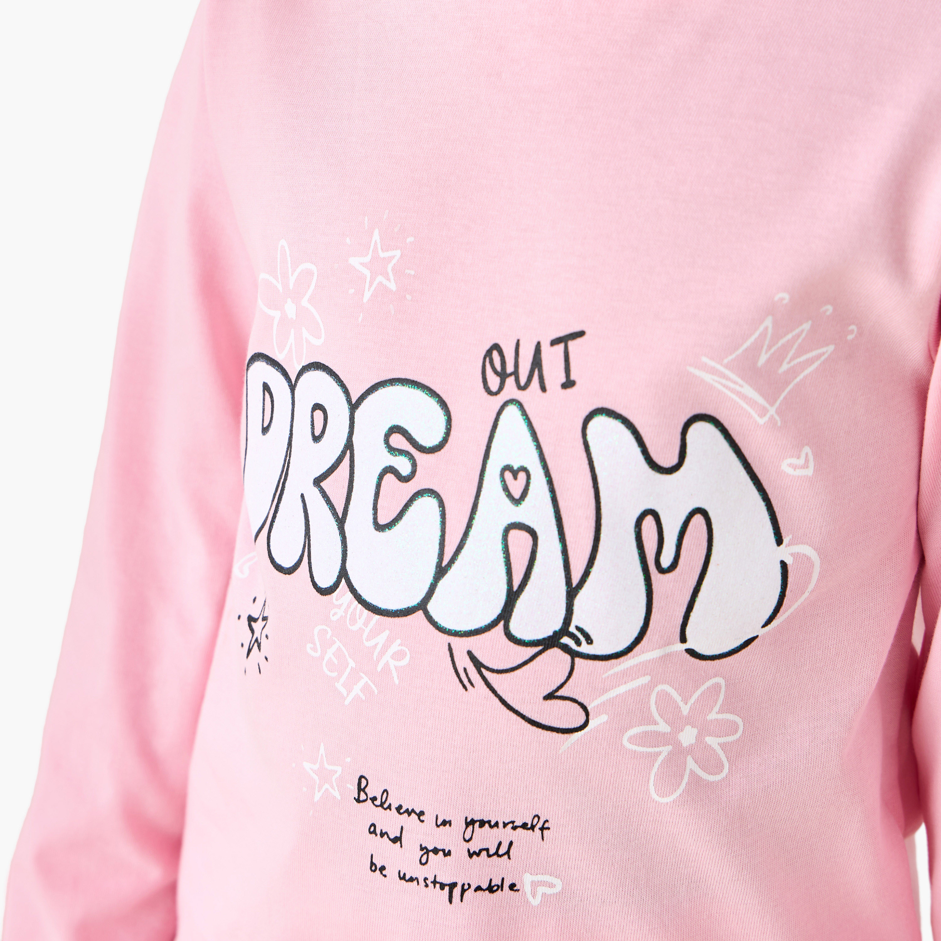 Juniors Cotton Crew Neck Long Sleeves Pyjama Set with Heart Print-baby-girls-clothing-winterwear-pyjamasets-image-5