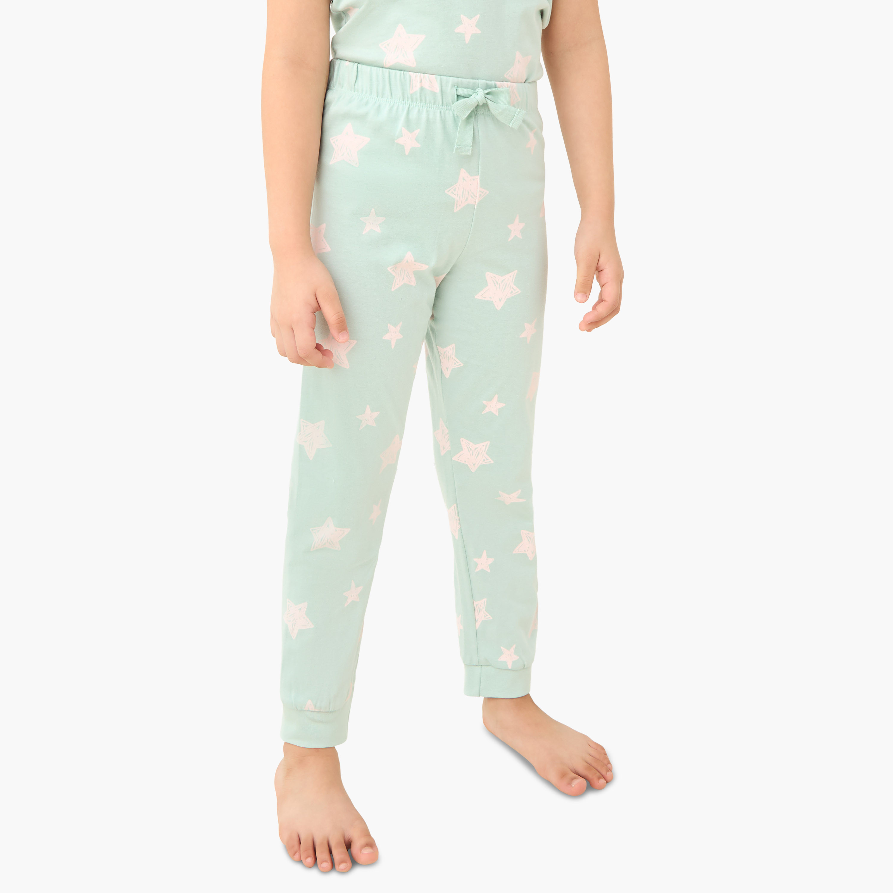 Juniors Star Print T-shirt and Pyjama Set-girls-clothing-nightwear-image-3