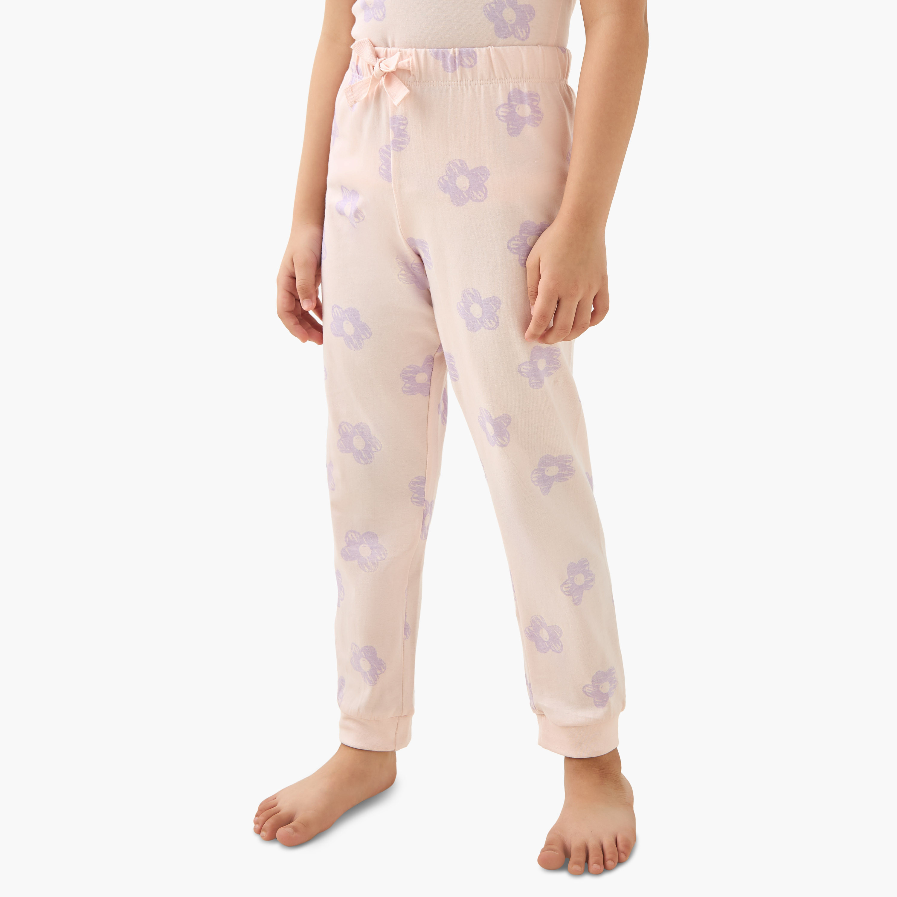 Juniors Floral Print T-shirt and Pyjama Set-baby-girls-clothing-nightwear-pyjamasets-image-3