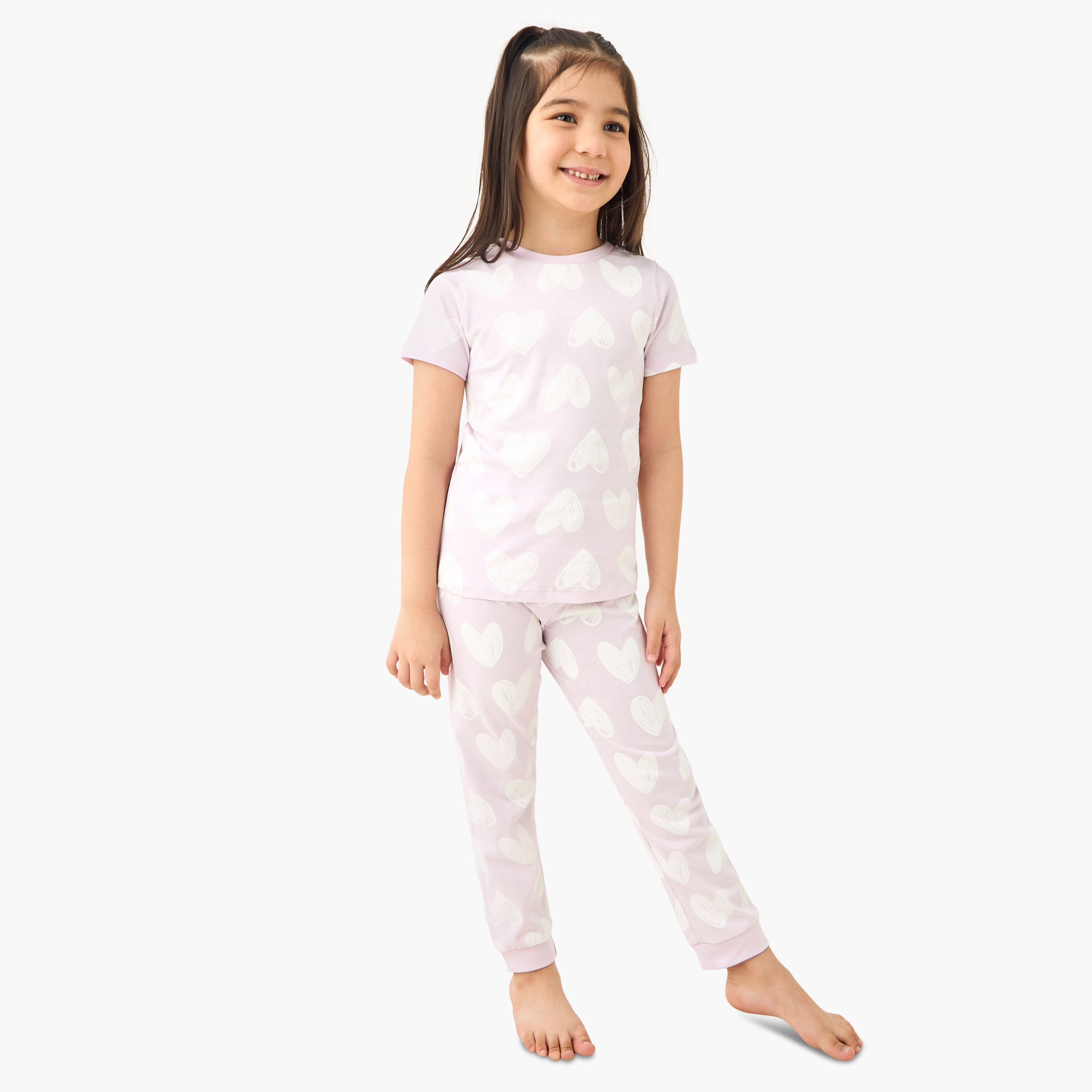 Juniors Printed T-shirts and Pyjamas - Set of 3-baby-girls-clothing-nightwear-pyjamasets-image-10