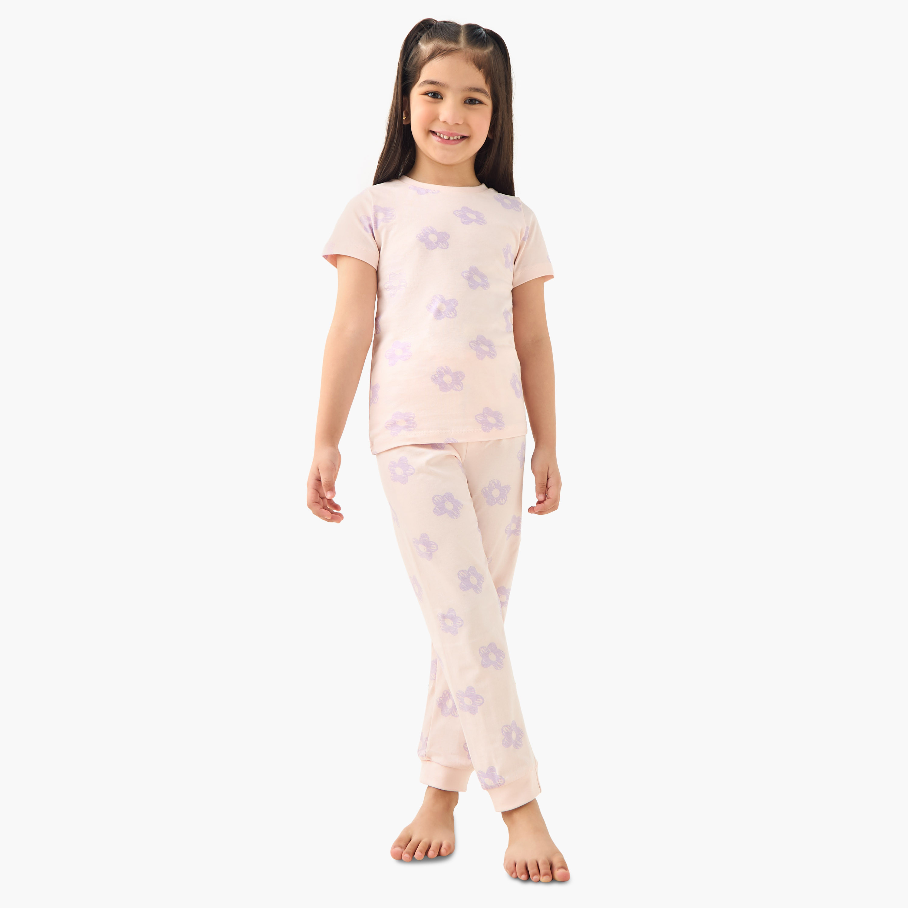 Juniors Printed T-shirts and Pyjamas - Set of 3-baby-girls-clothing-nightwear-pyjamasets-image-2
