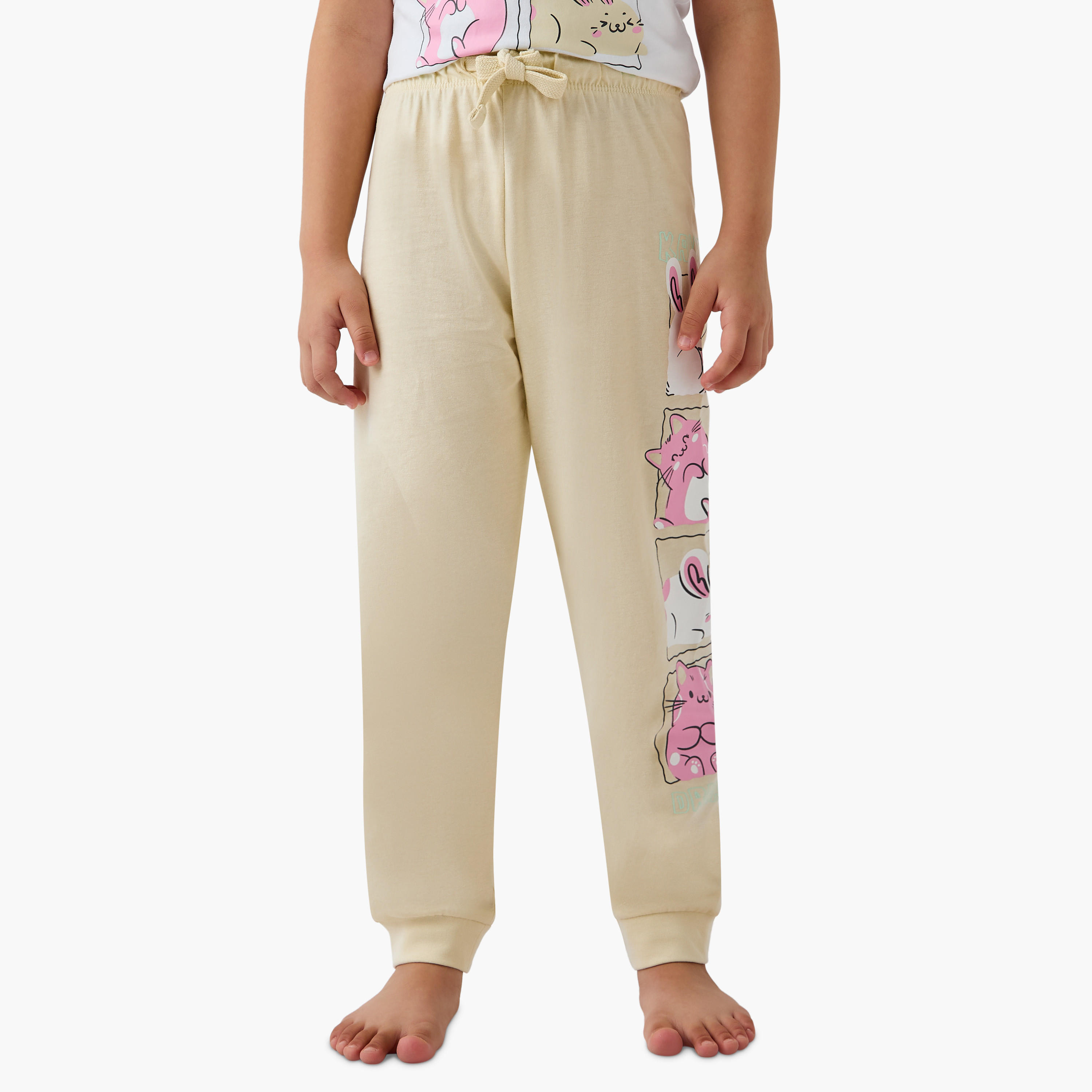 Juniors Printed T-shirt and Pyjama Set-baby-girls-clothing-nightwear-pyjamasets-image-3