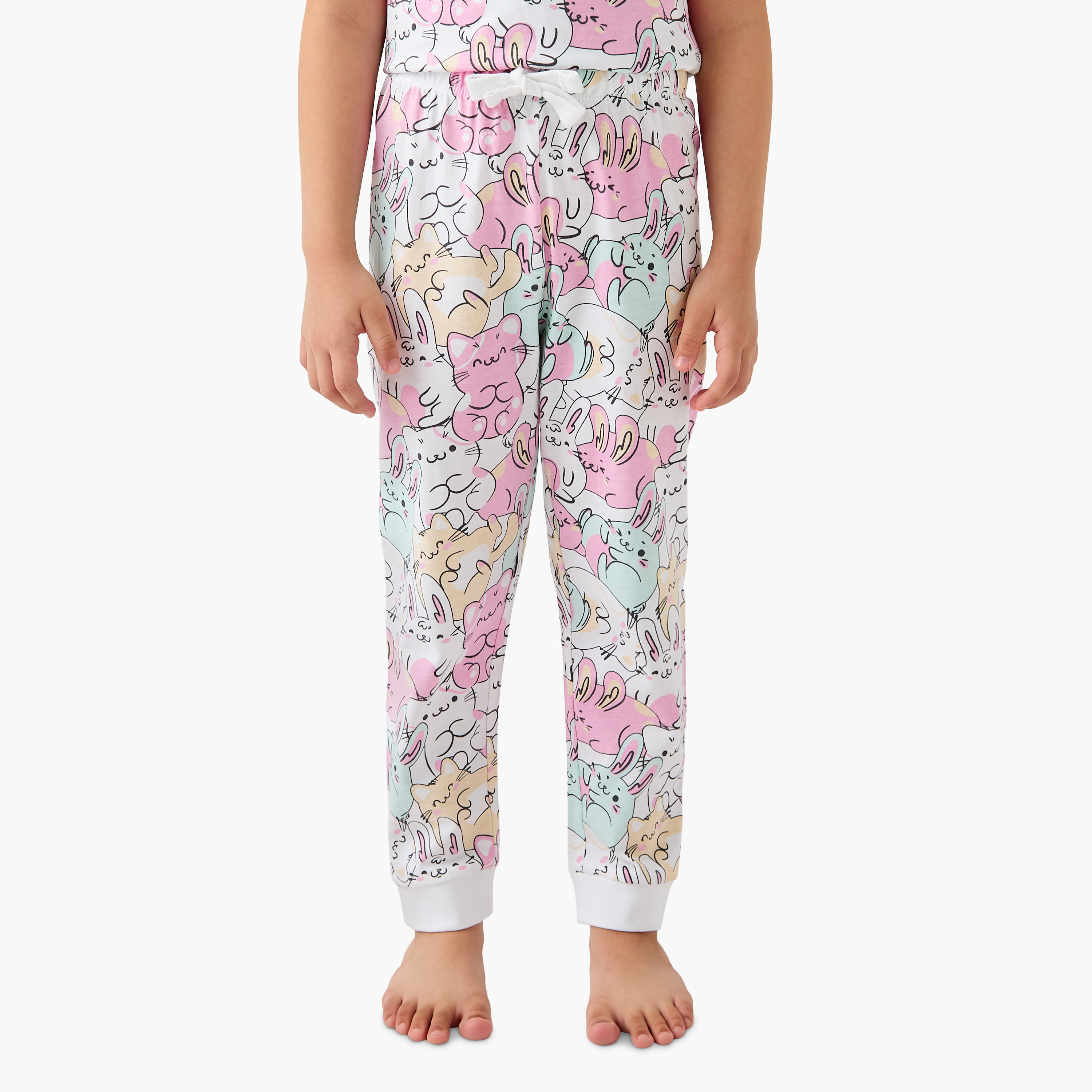 Juniors Printed T-shirts and Pyjamas - Set of 3-baby-girls-clothing-nightwear-pyjamasets-image-5