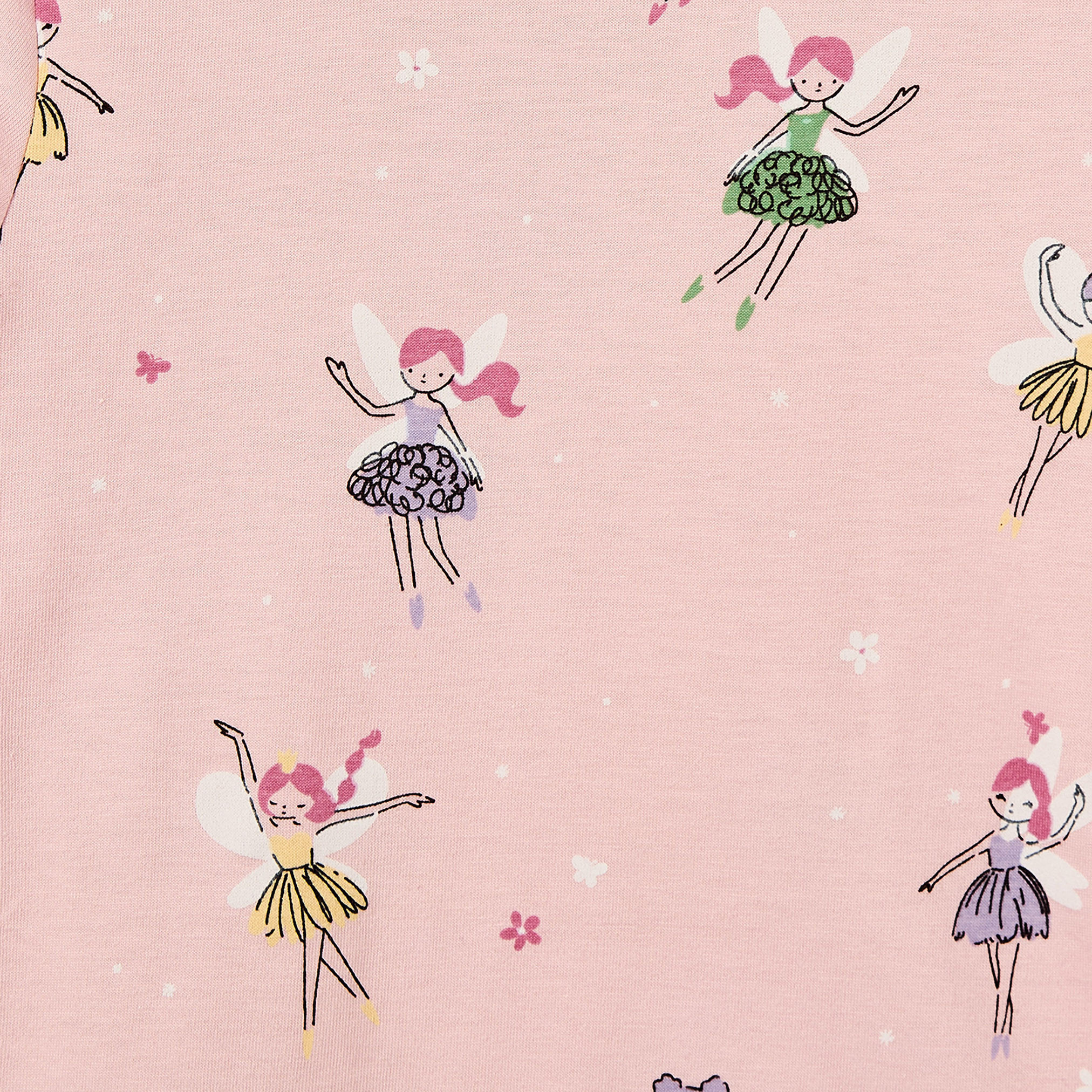Pack of 3 Juniors Cotton Crew Neck Long Sleeves Pyjama Set with Fairy Print-girls-clothing-nightwear-image-10