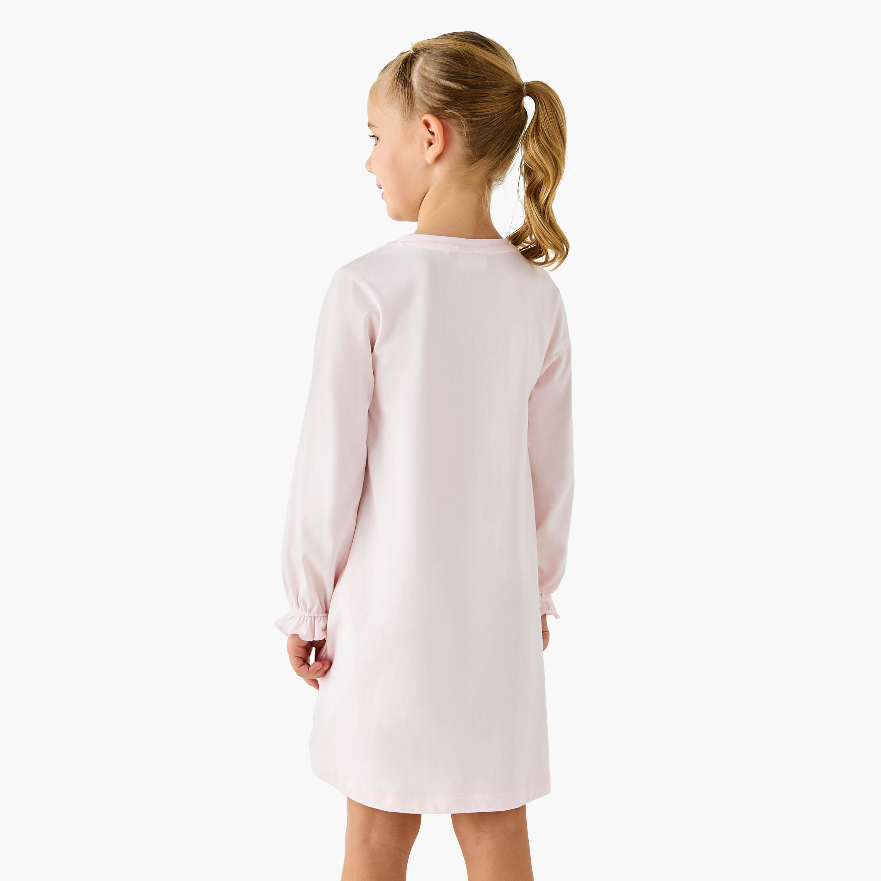 Juniors Printed Night Dress with Long Sleeves - Set of 2-girls-clothing-nightwear-image-5