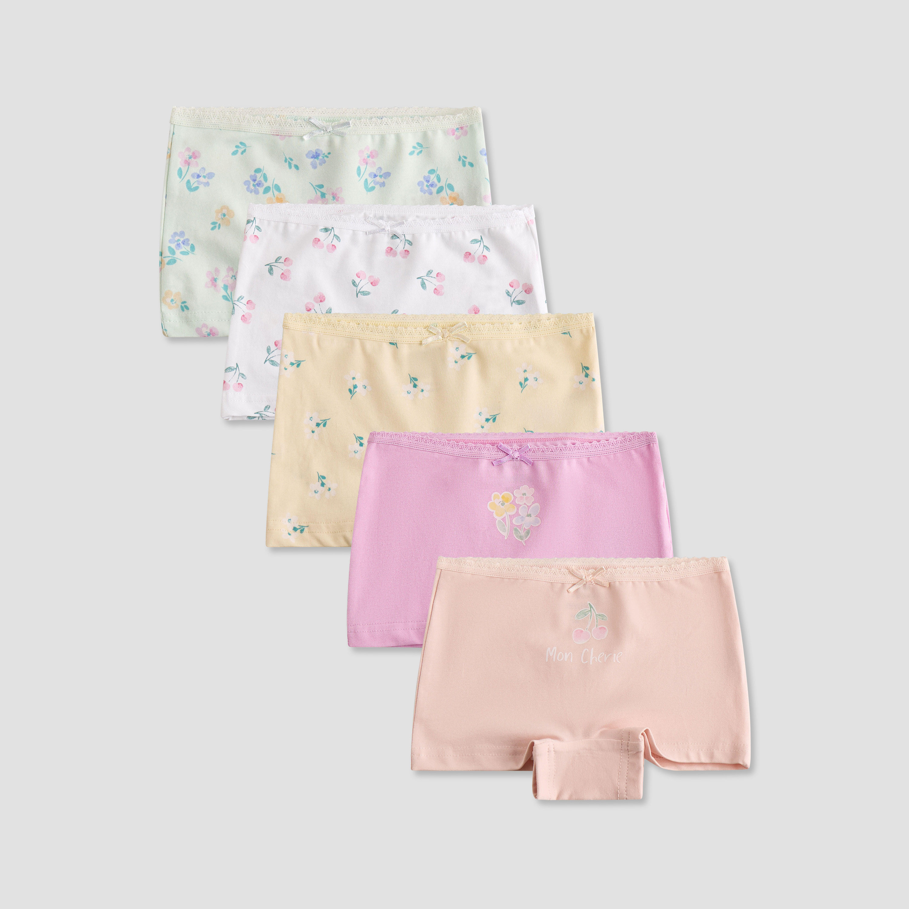 طقم بوي شورت 5 قطع بطبعات زهور من جونيورز-baby-girls-clothing-innerwear-image-8