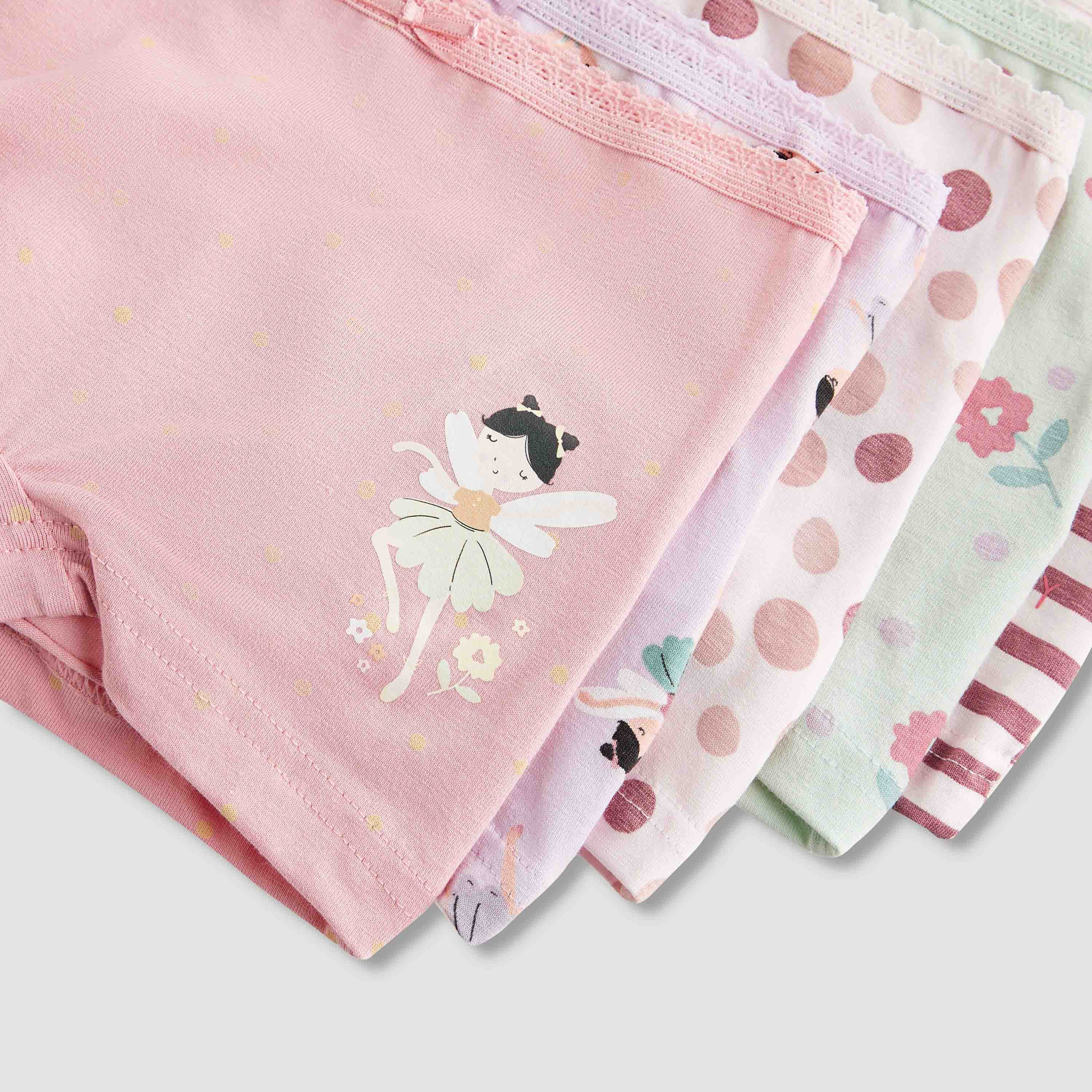 Juniors Girls Boxer Briefs with Fun Print - Soft Cotton - 5-Piece Set-girls-clothing-innerwear-panties-image-8