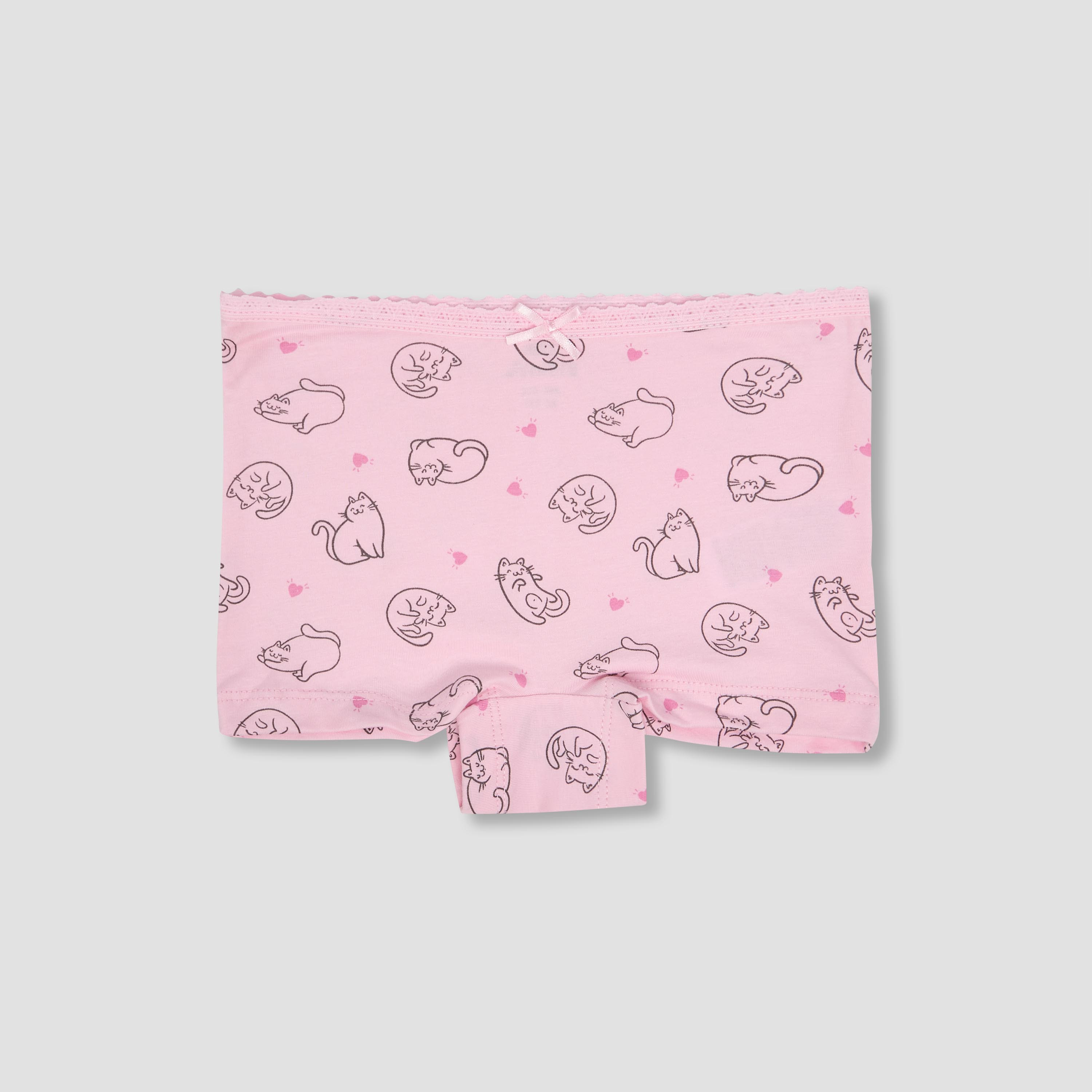 Pack of 5 Juniors Cotton Boxer Briefs with Cat Print-baby-girls-clothing-innerwear-image-2