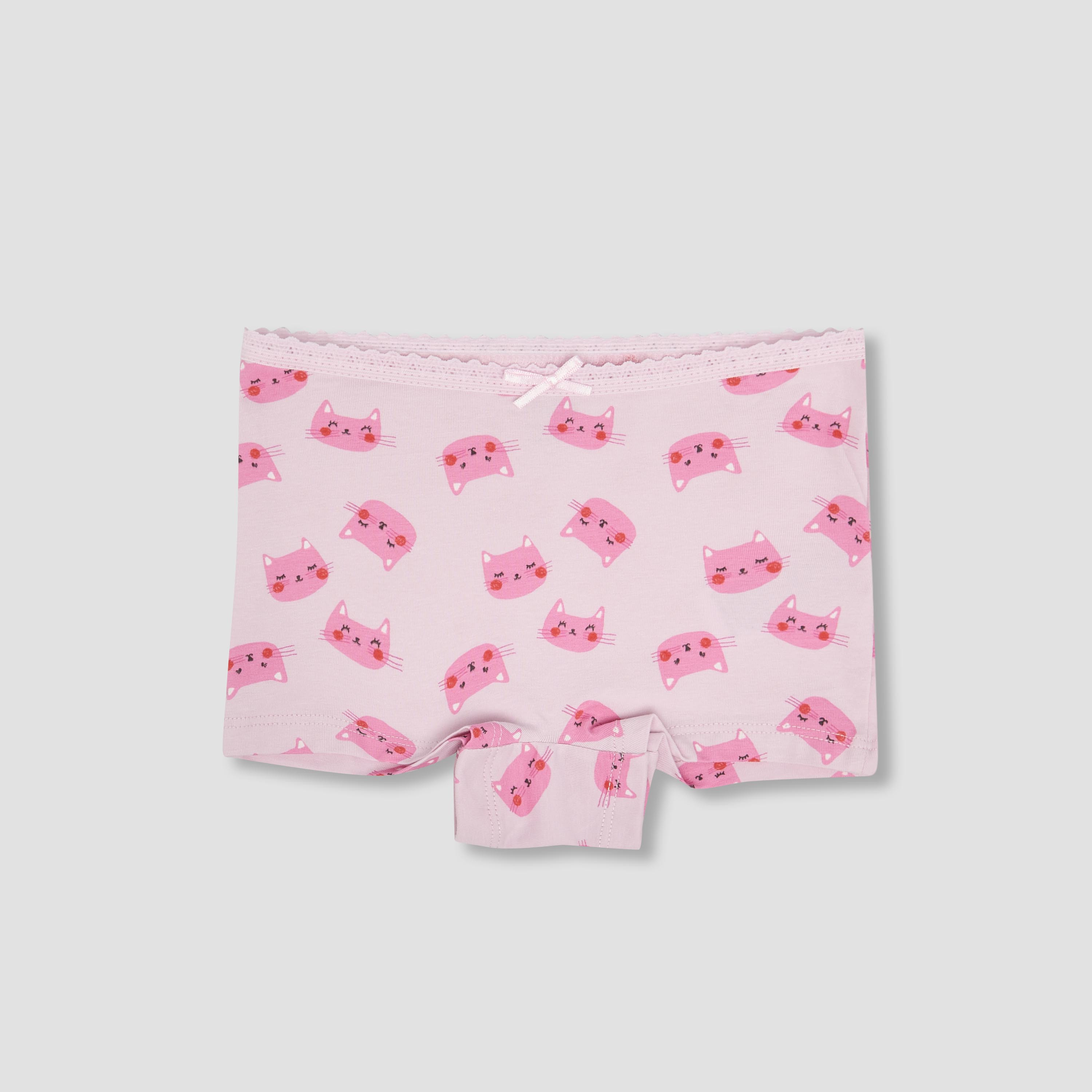 Pack of 5 Juniors Cotton Boxer Briefs with Cat Print-baby-girls-clothing-innerwear-image-5