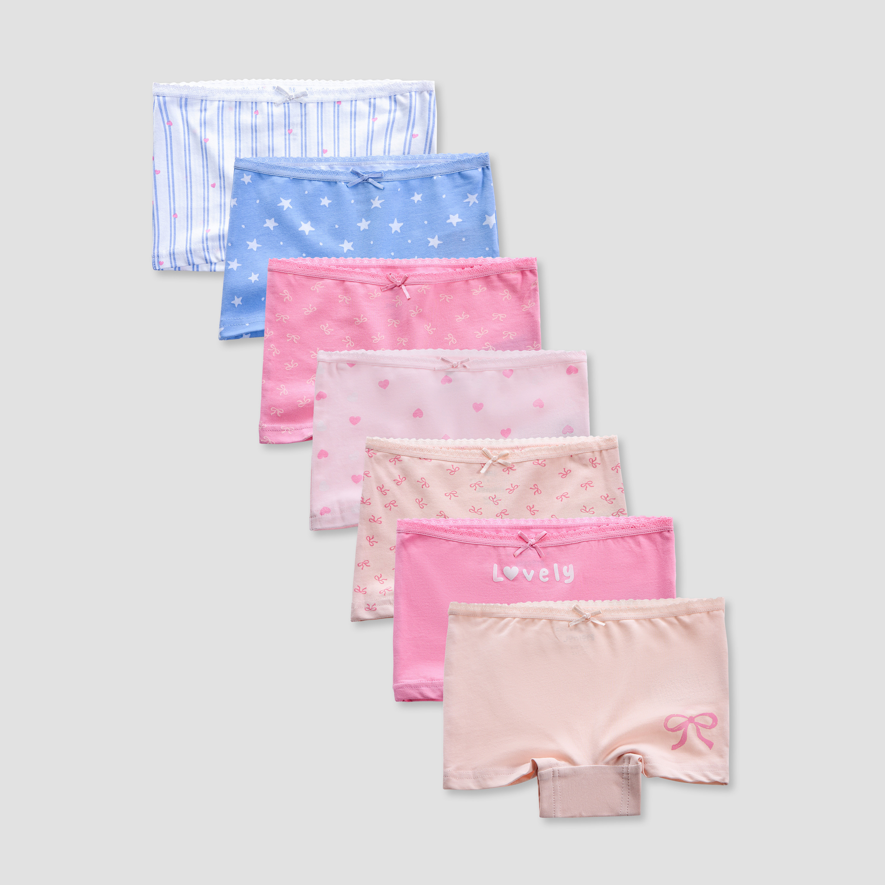 Juniors Printed Briefs with Elasticated Waistband - Set of 7-baby-girls-clothing-innerwear-image-1