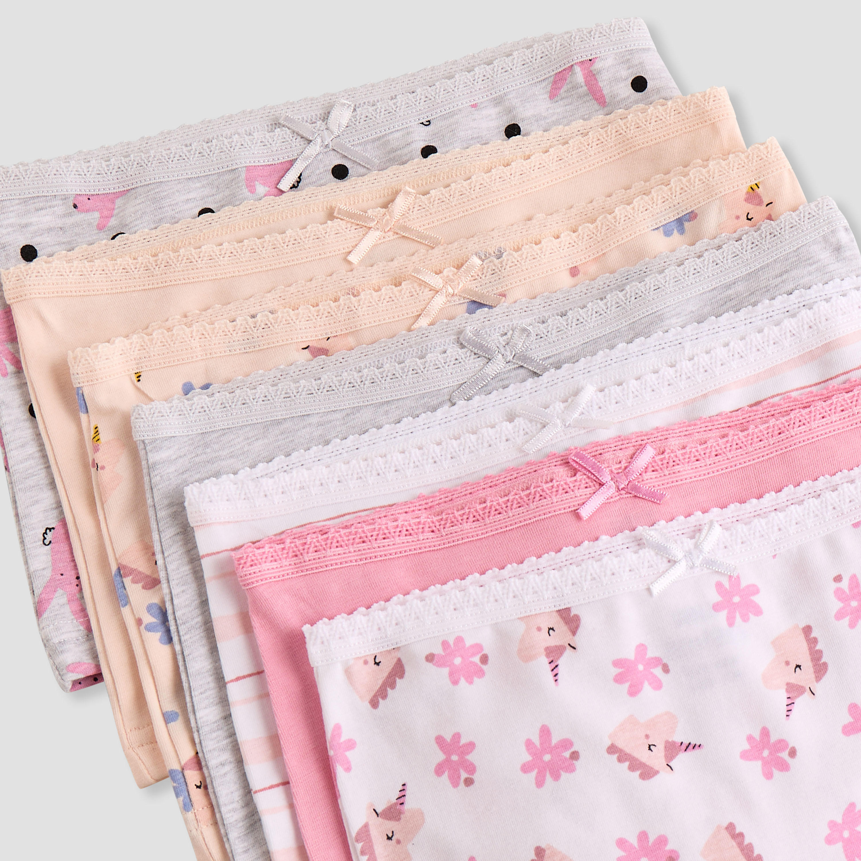Juniors Printed Briefs with Elasticated Waistband - Set of 7-baby-girls-clothing-innerwear-image-9