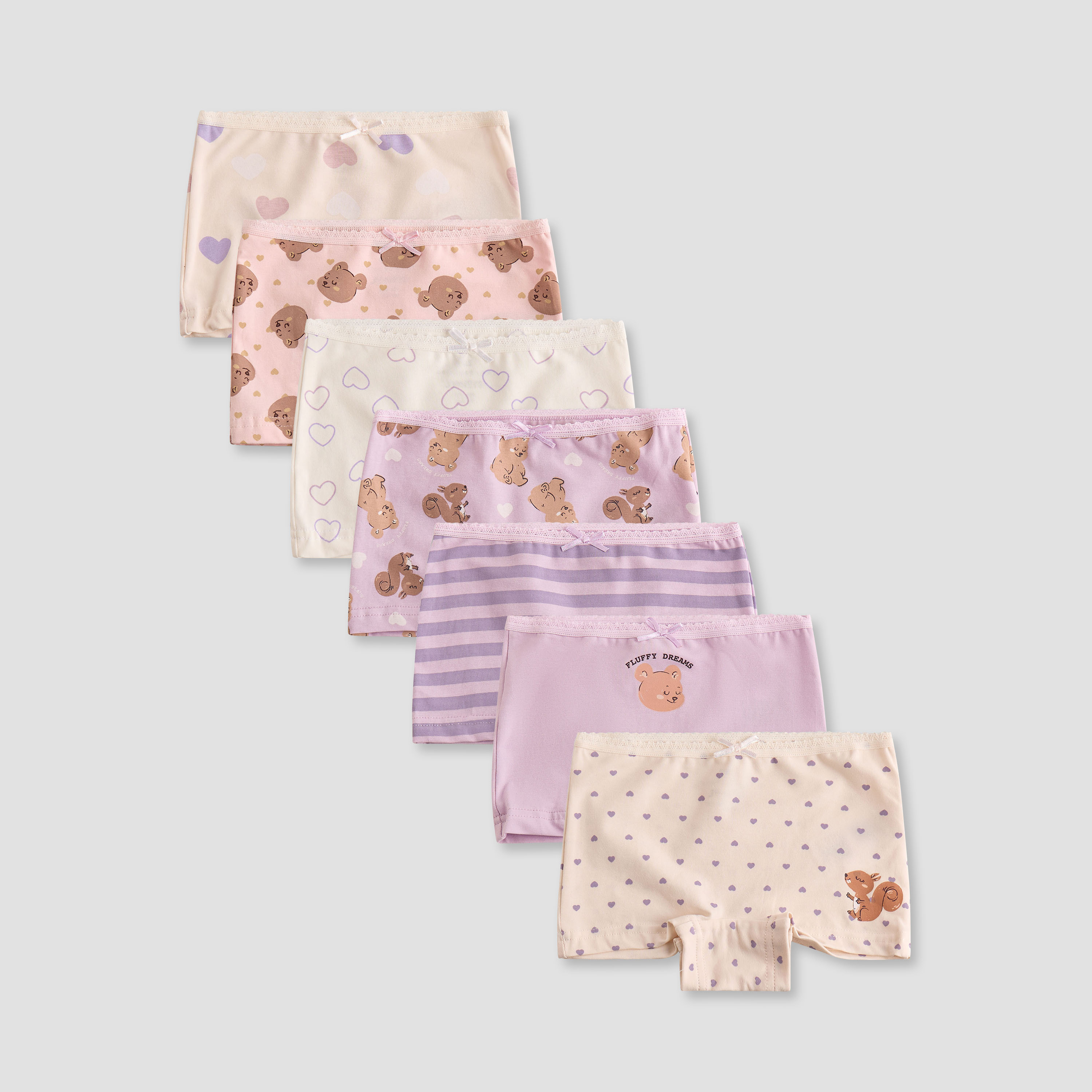 Juniors Printed Boyshorts - Set of 7-baby-girls-clothing-innerwear-image-1