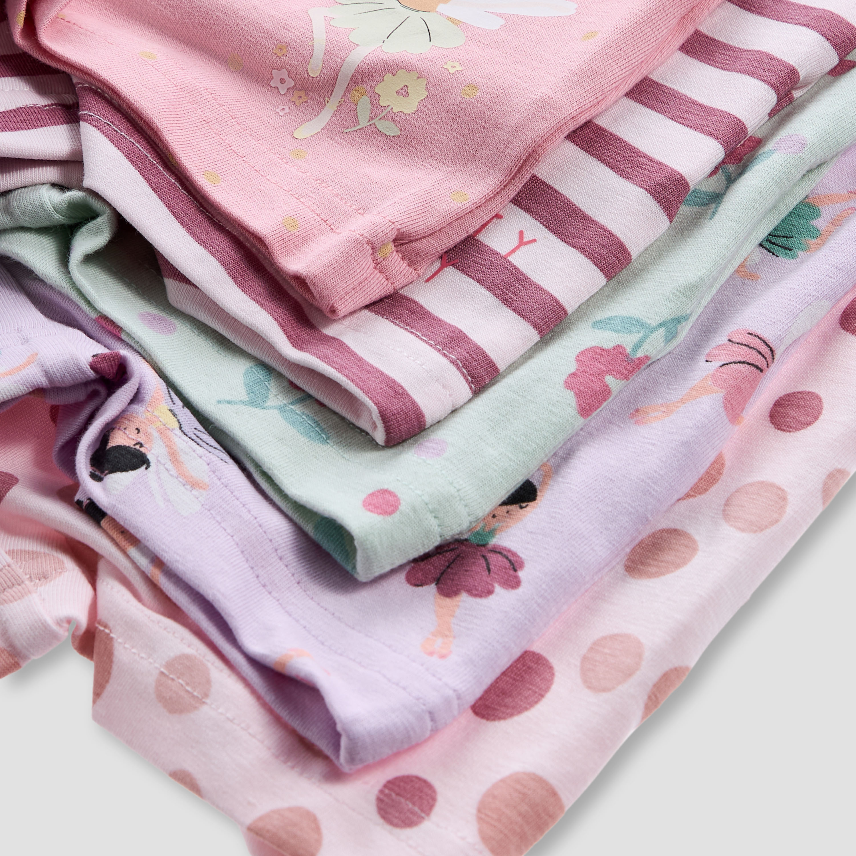 Juniors Printed Briefs with Elasticated Waistband - Set of 5-baby-girls-clothing-innerwear-image-8