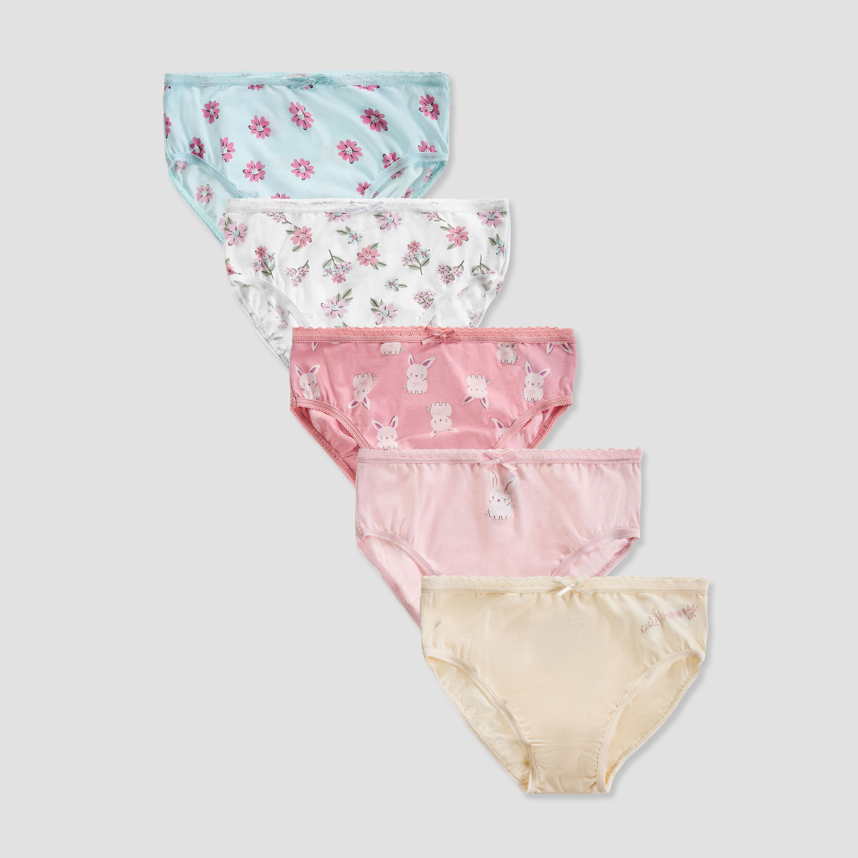 Juniors Girls Briefs with Assorted Print - Cotton - 5-Piece Set-baby-girls-clothing-innerwear-image-1