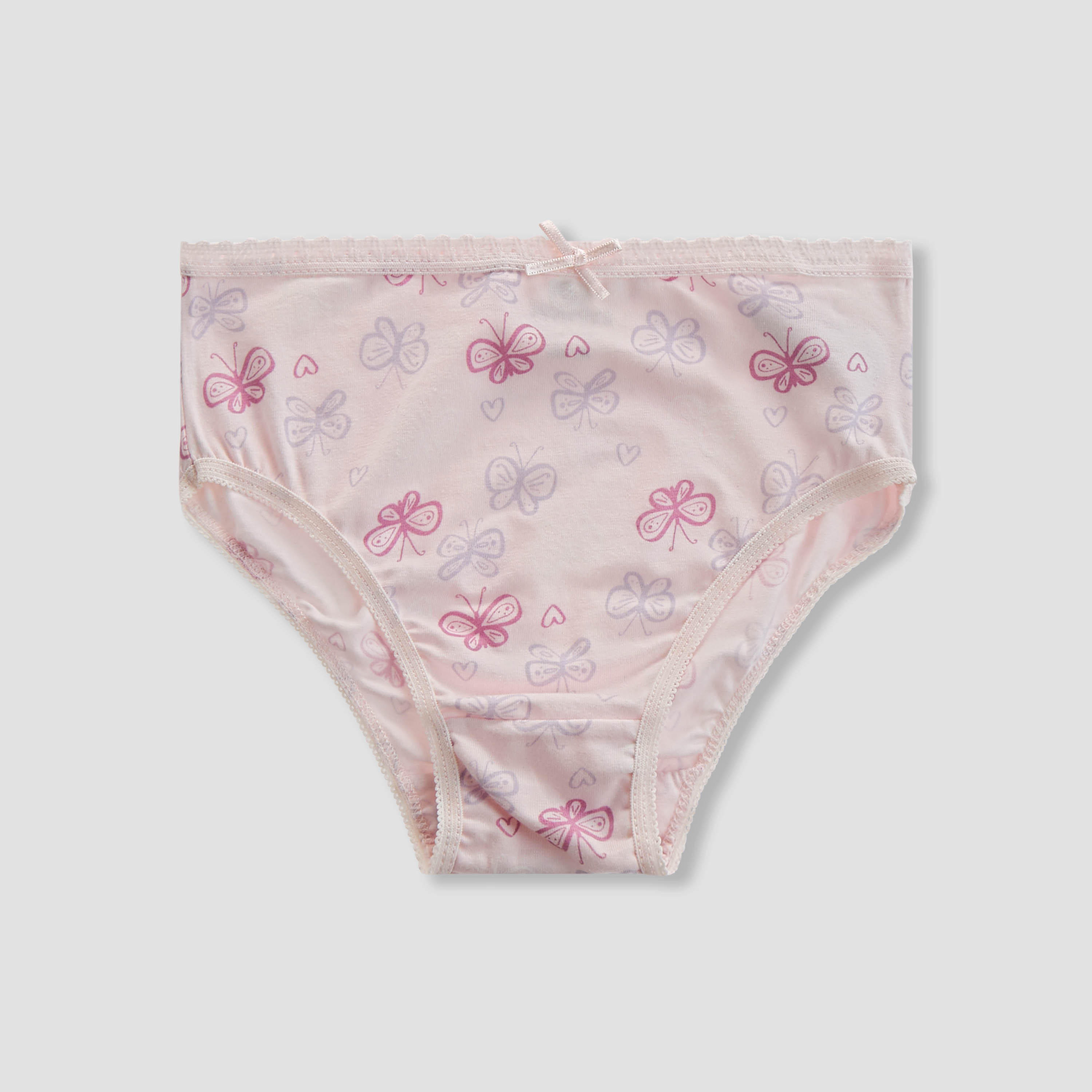 Juniors Girls Briefs with Butterfly Print - Cotton - 7-Piece Set-girls-clothing-innerwear-panties-image-3