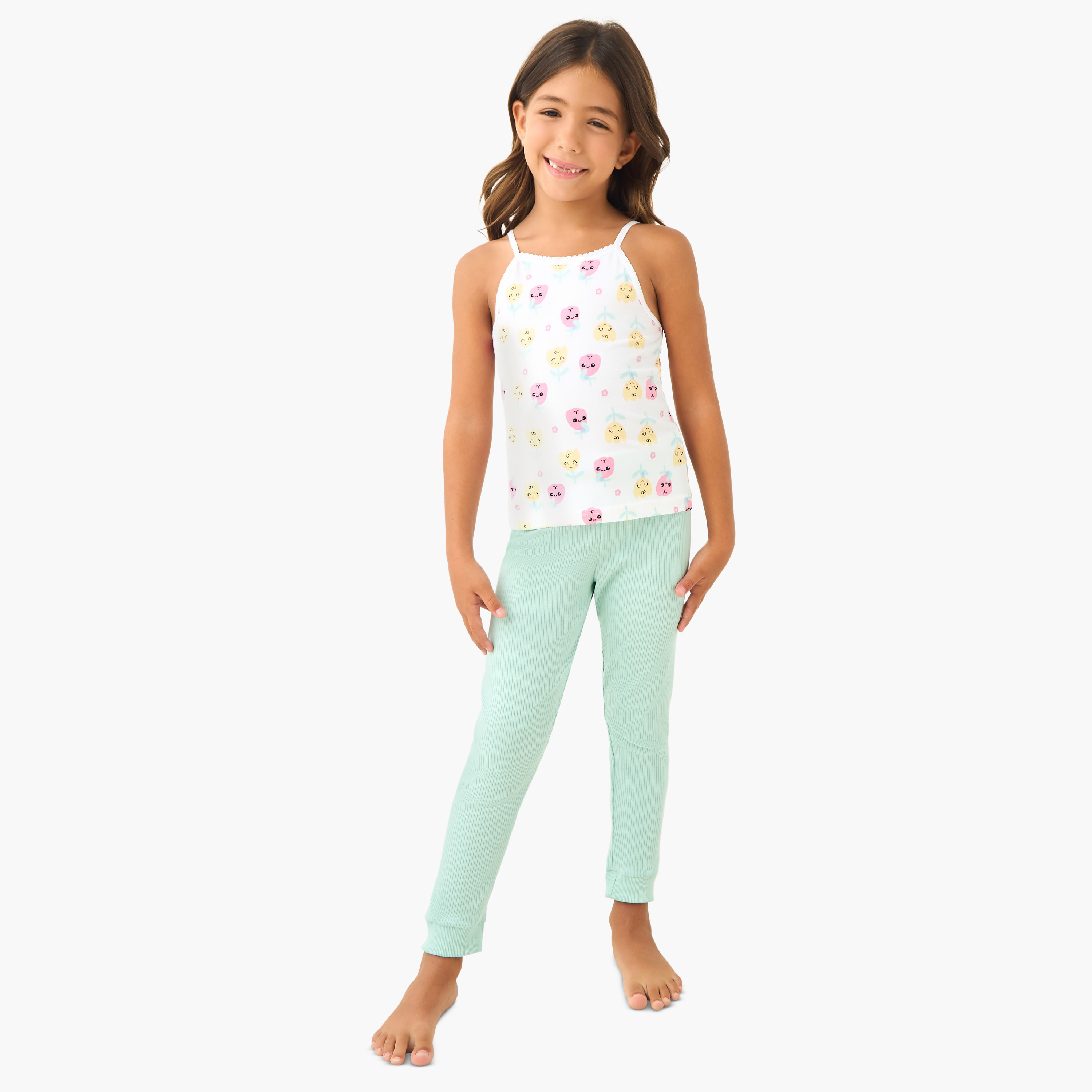 Juniors Printed Vest with Spaghetti Straps - Set of 3-girls-clothing-innerwear-vests-image-8