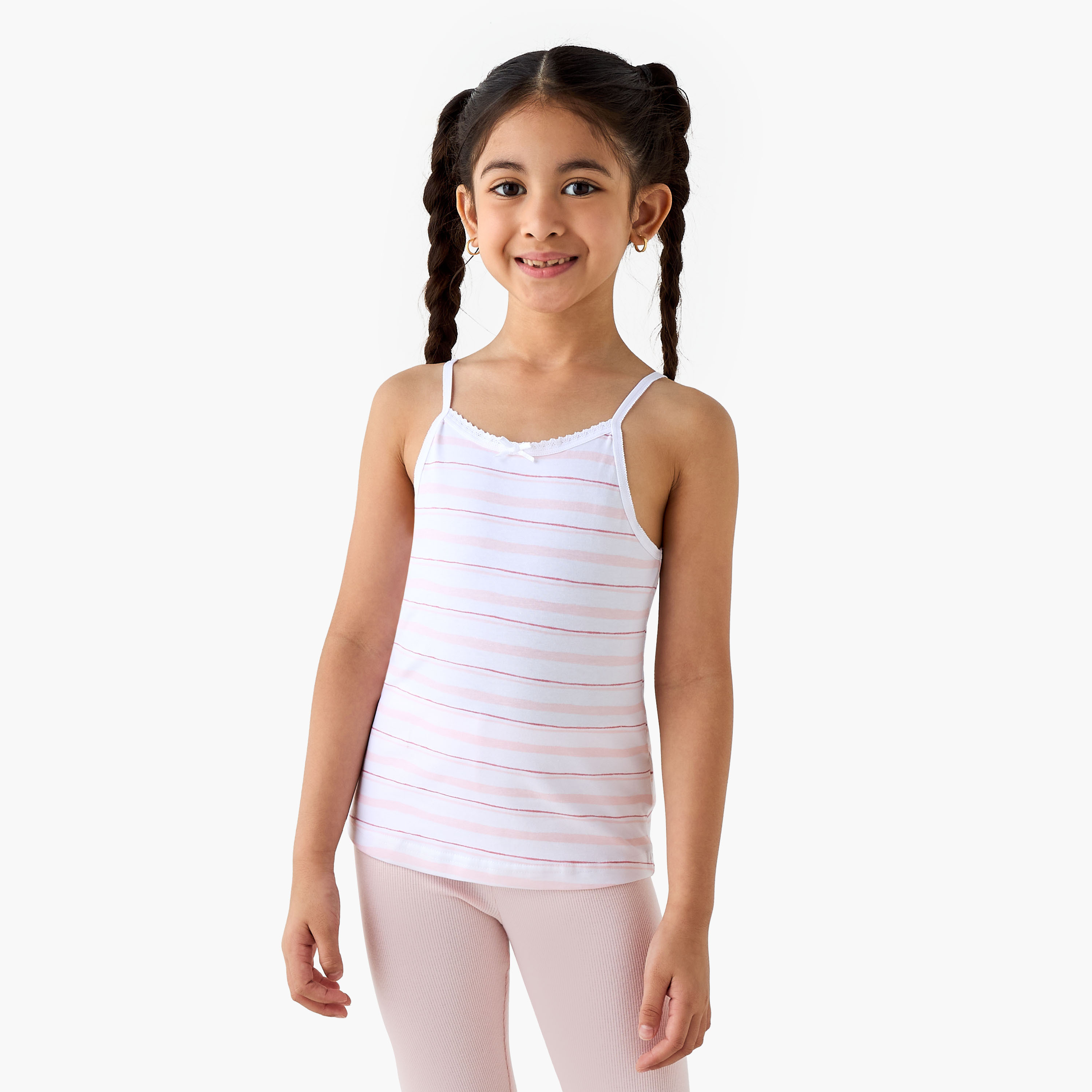 Juniors Printed Camisole with Bow Accent - Set of 3-girls-clothing-innerwear-vests-image-3