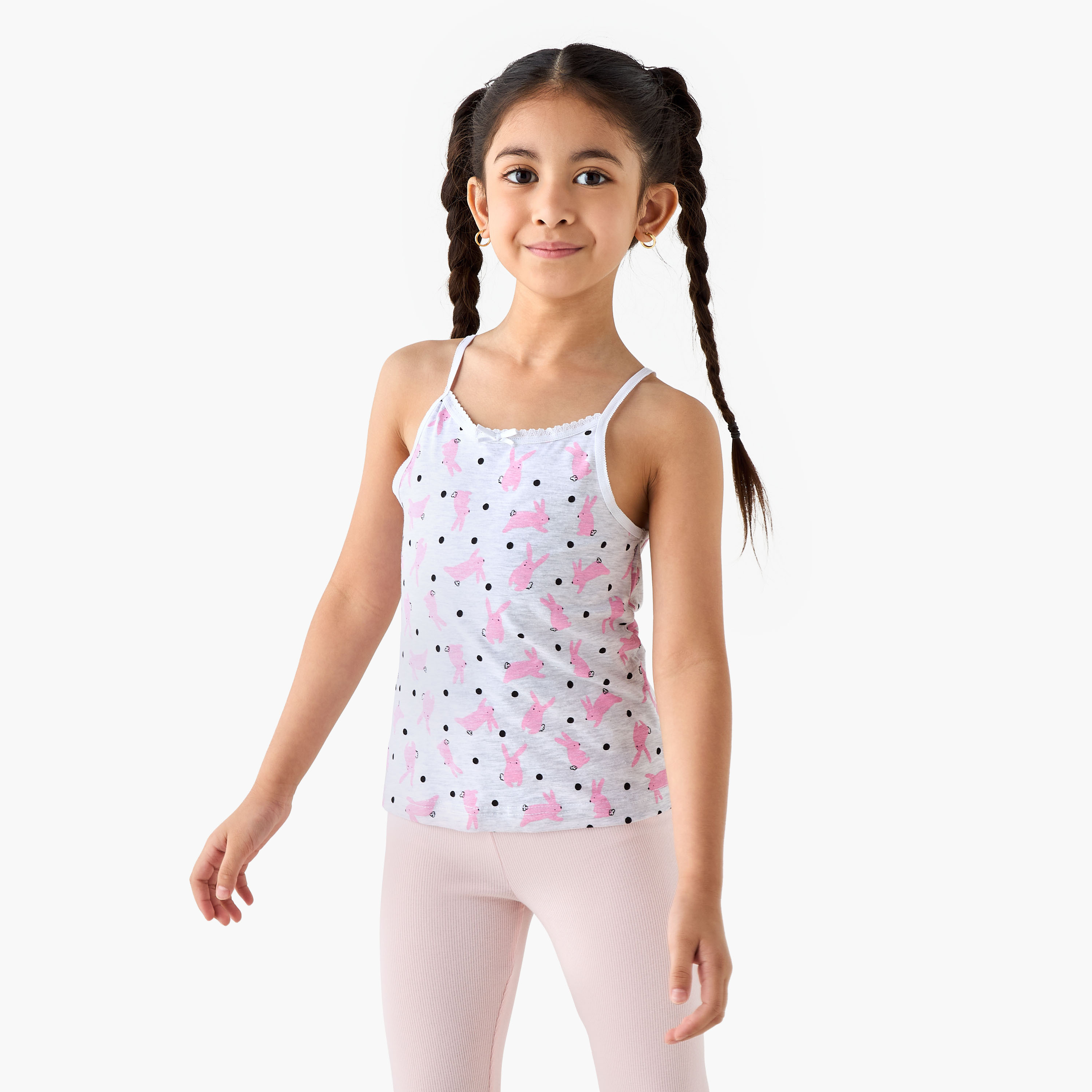 Juniors Printed Camisole with Bow Accent - Set of 3-girls-clothing-innerwear-vests-image-4