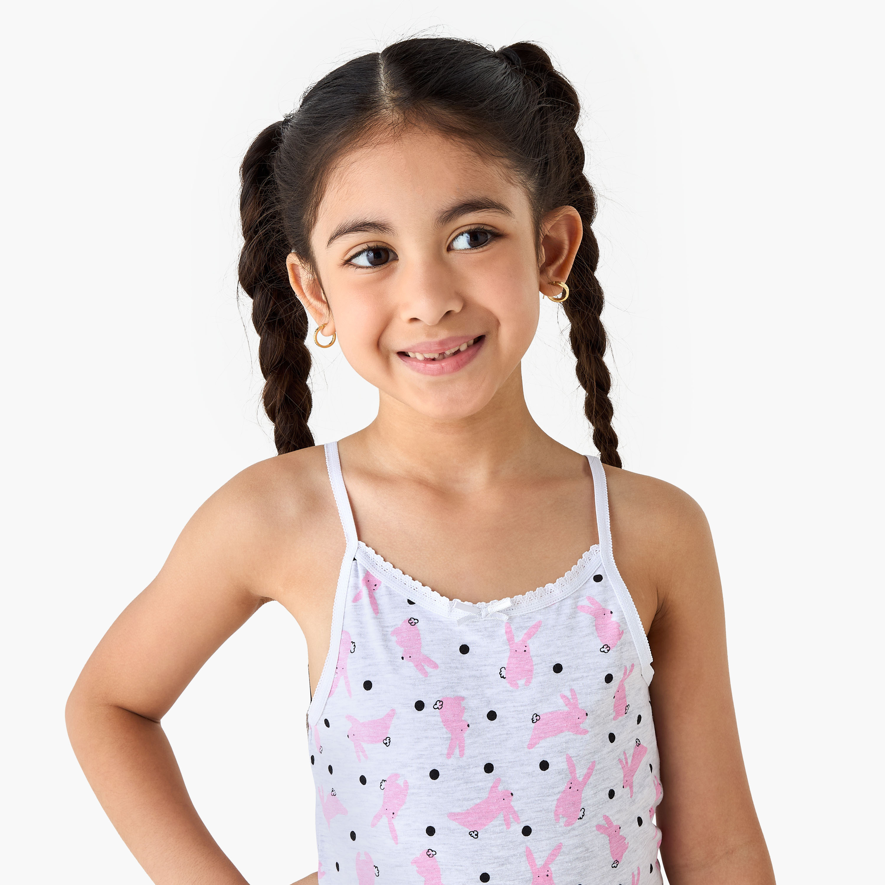 Juniors Printed Camisole with Bow Accent - Set of 3-girls-clothing-innerwear-vests-image-6