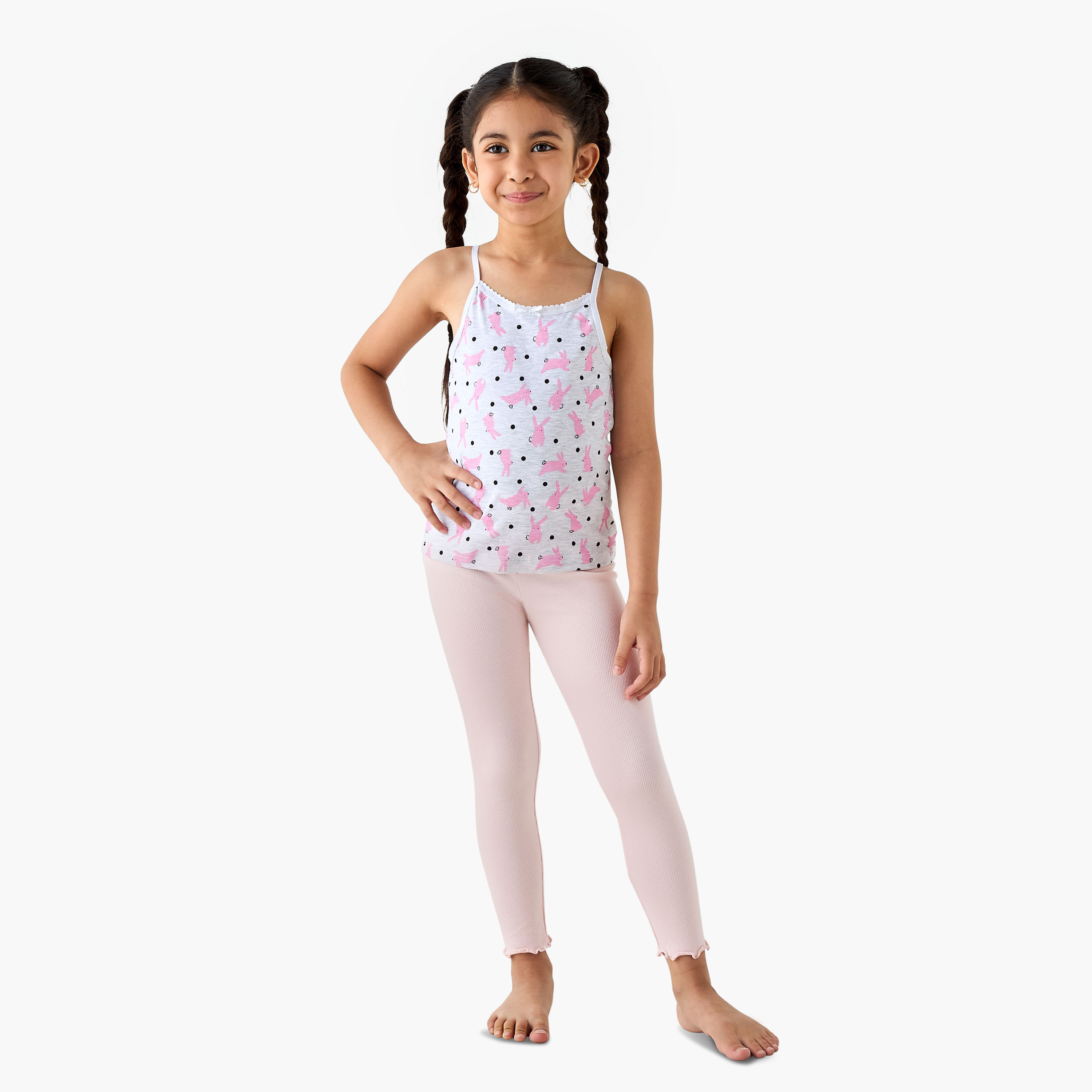 Juniors Printed Camisole with Bow Accent - Set of 3-girls-clothing-innerwear-vests-image-8