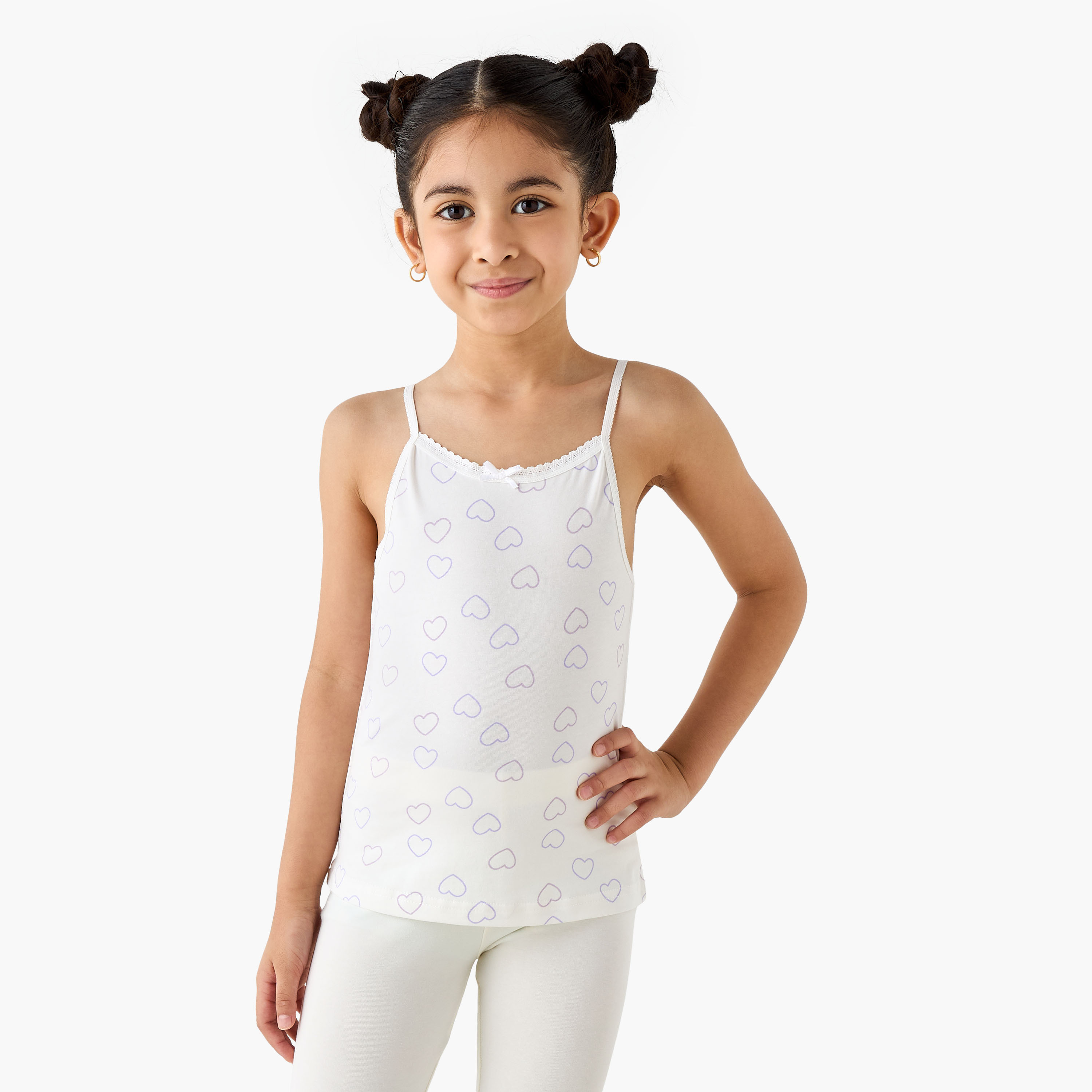 Juniors Printed Camisole with Bow Accent - Set of 3-girls-clothing-innerwear-vests-image-2