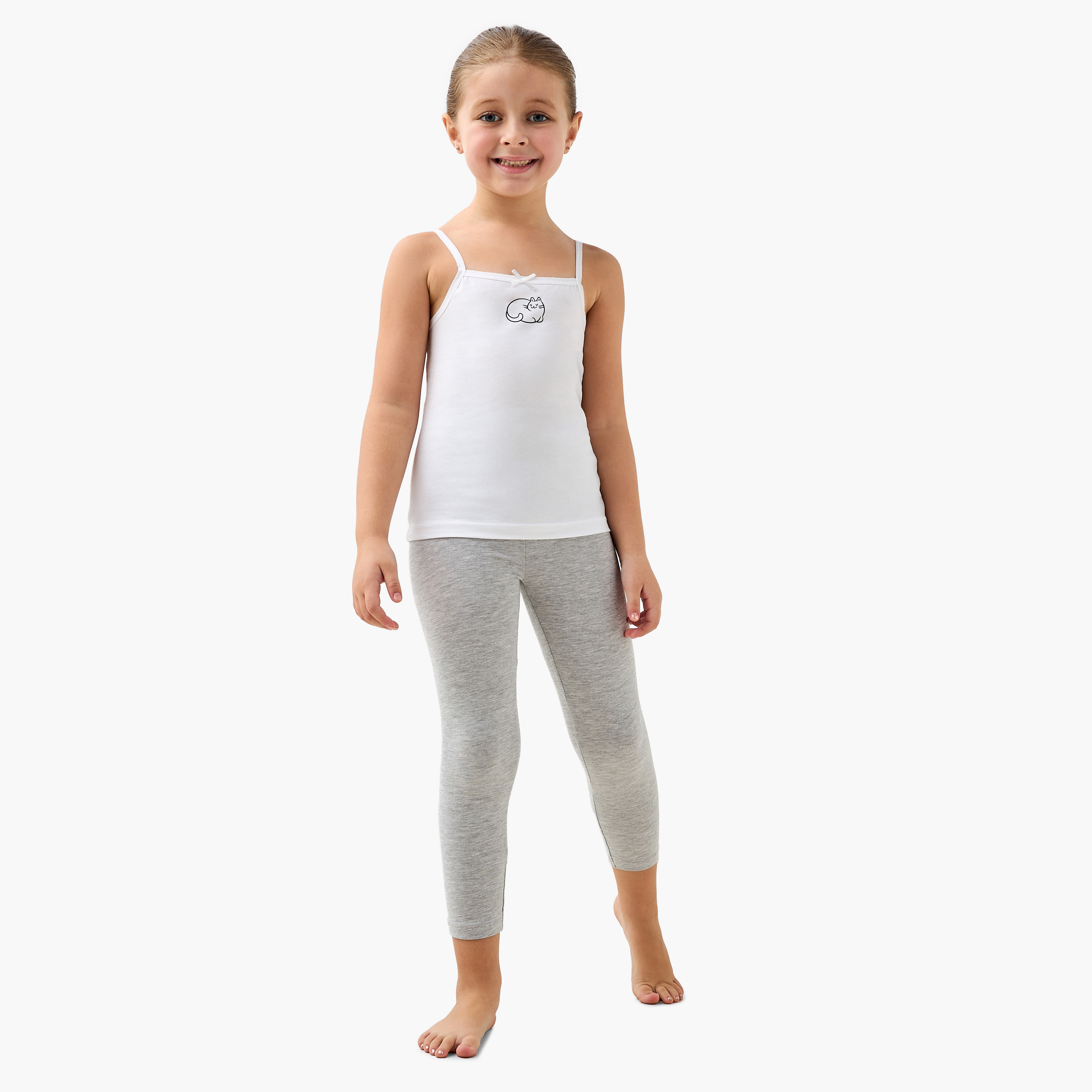 Pack of 3 Juniors Cotton Square Neck Vest with Cat Print-girls-clothing-innerwear-vests-image-8