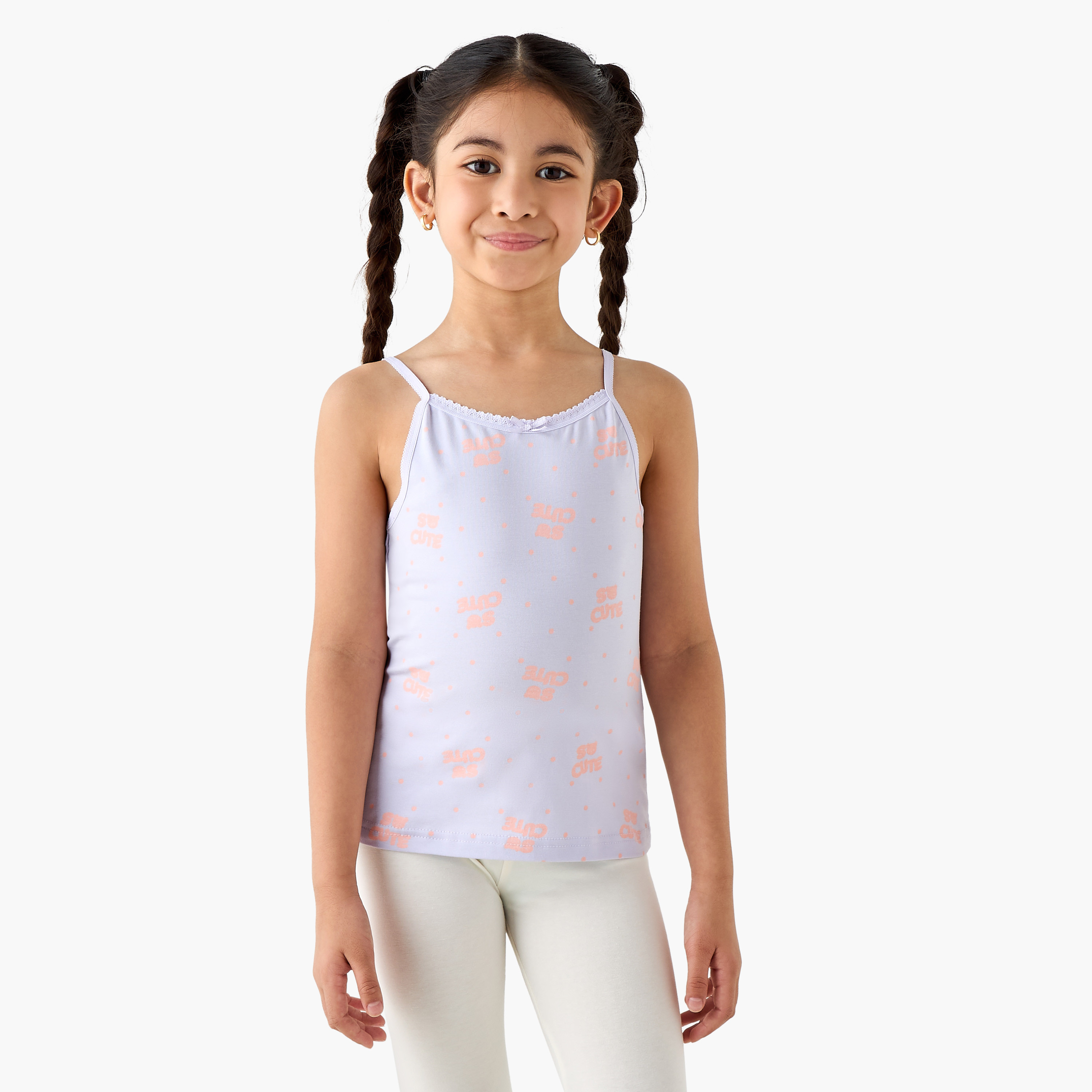 طقم قميص داخلي قصير 7 قطع بفيونكة وطبعات من جونيورز-girls-clothing-innerwear-vests-image-8