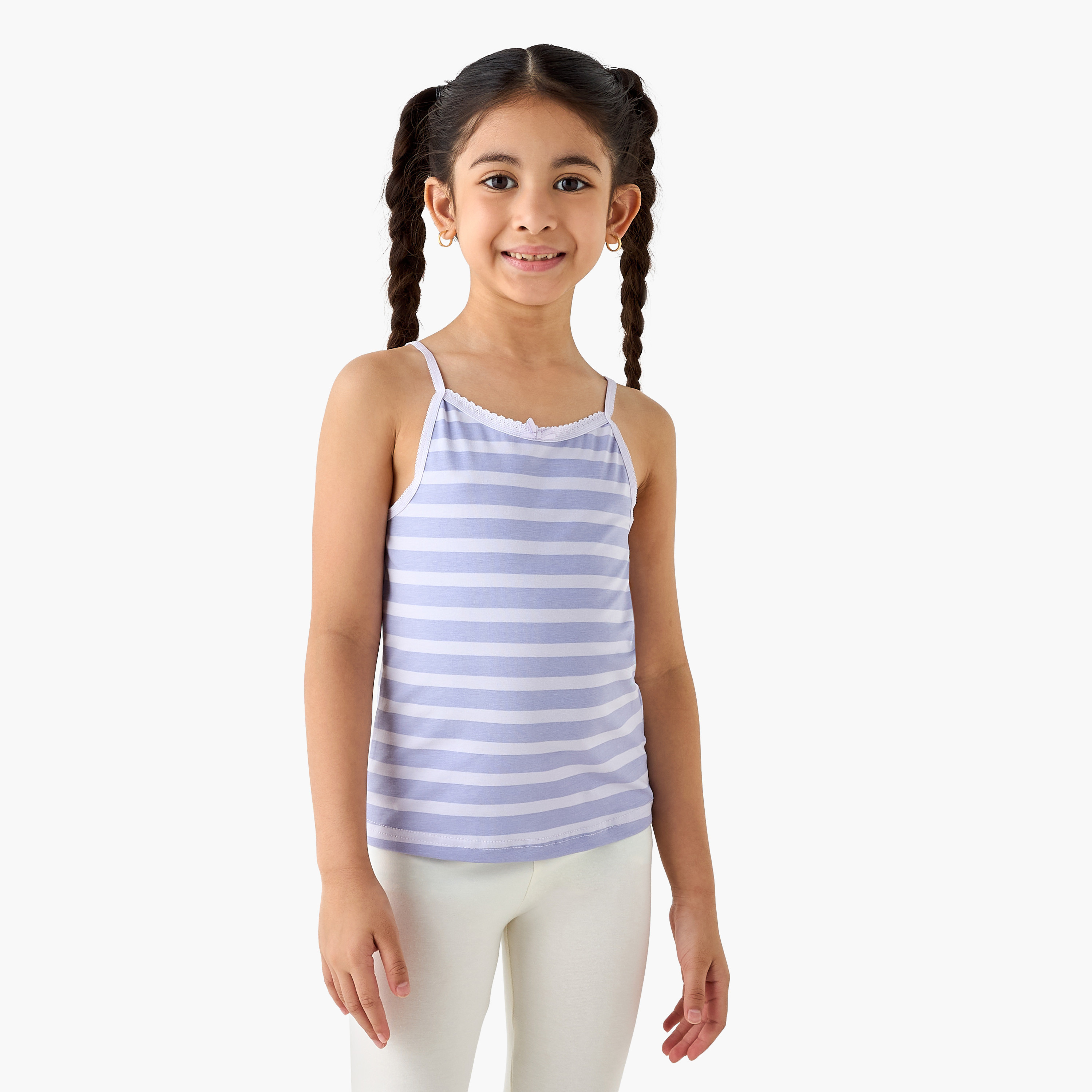 طقم قميص داخلي قصير 7 قطع بفيونكة وطبعات من جونيورز-girls-clothing-innerwear-vests-image-5
