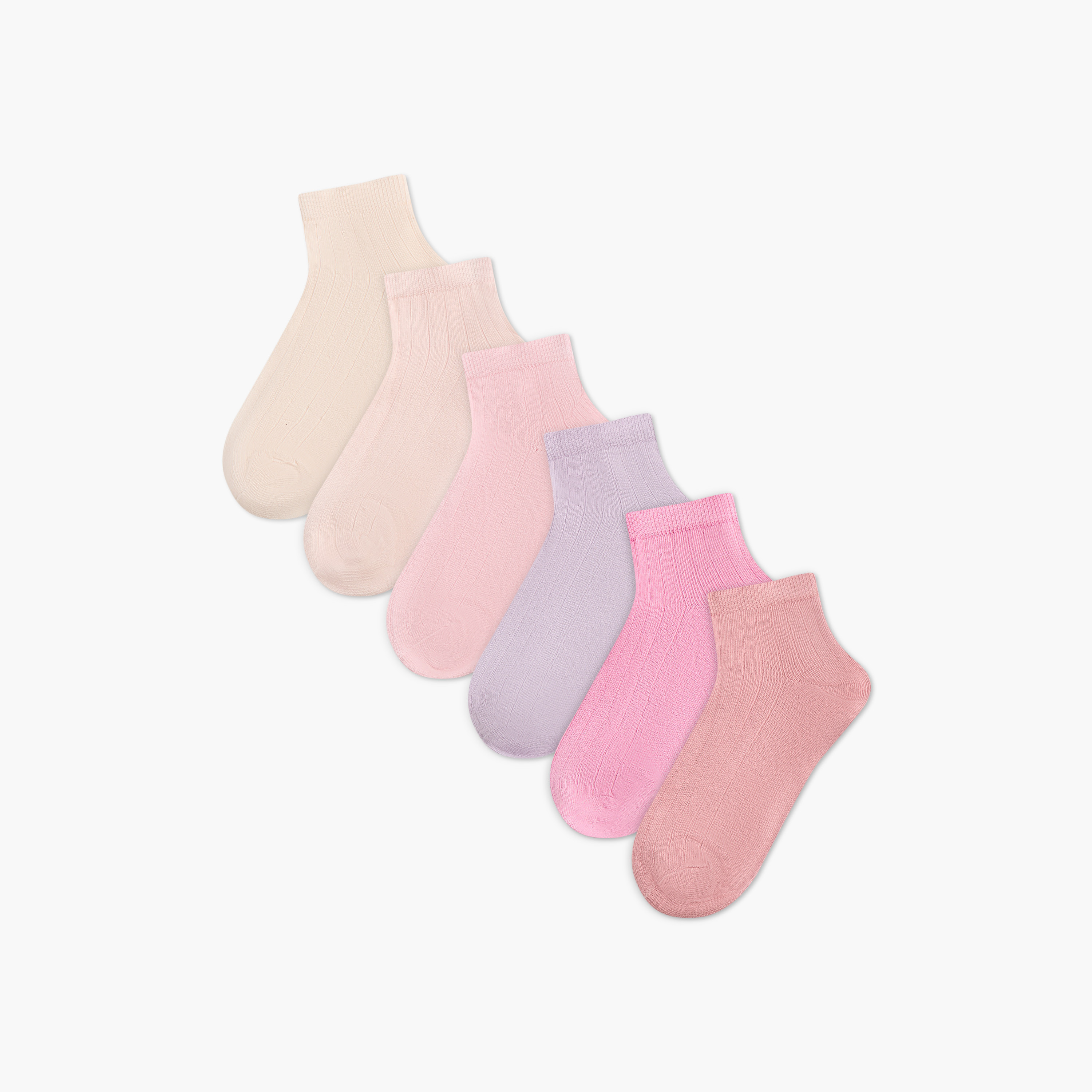 Juniors Solid Ankle Length Socks - Set of 7-baby-girls-accessories-socks-image-1
