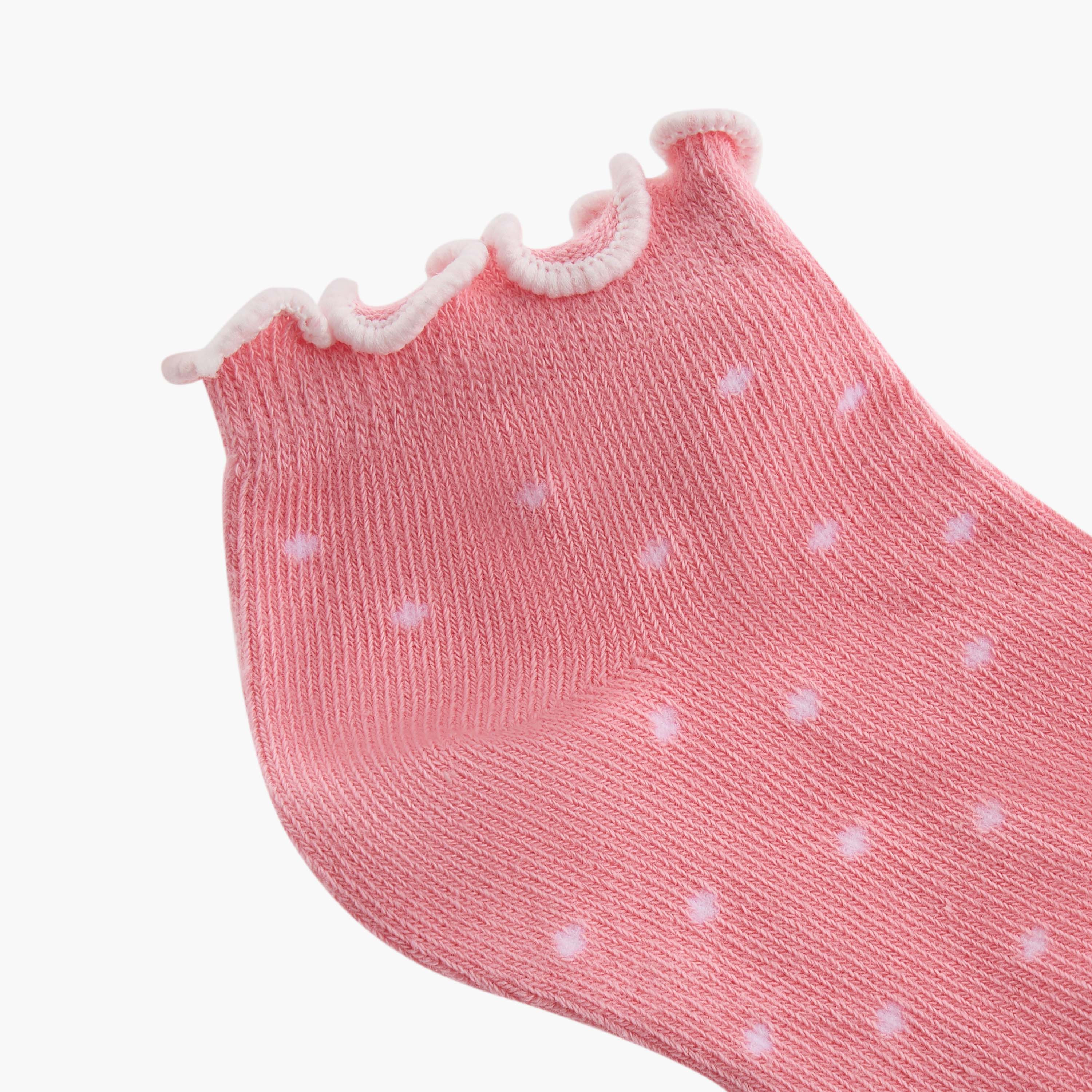 Juniors Polka Dot Print Ankle Length Socks - Set of 3-baby-girls-accessories-socks-image-3