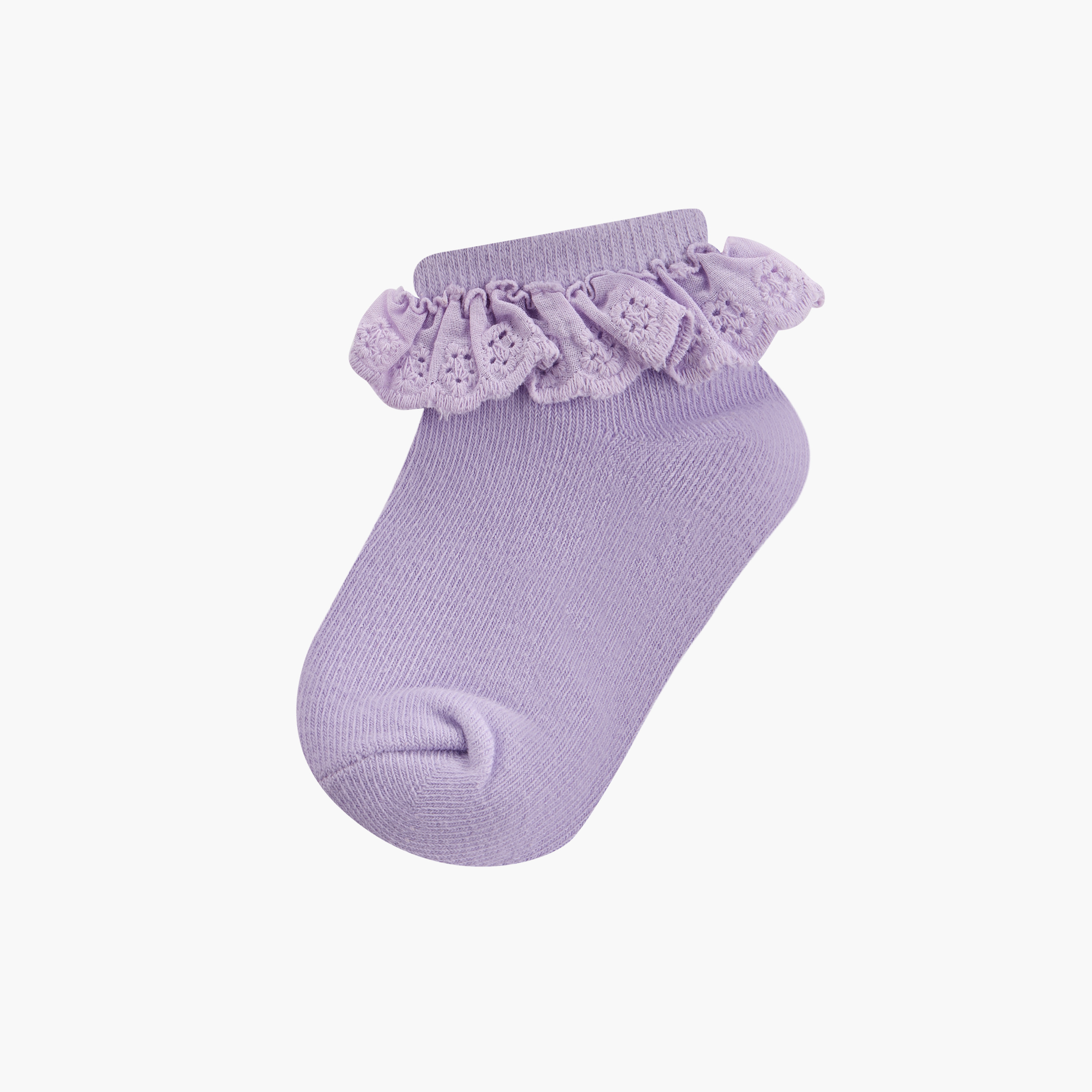 Juniors Frill Detail Ankle Length Socks - Set of 3-baby-girls-accessories-socks-image-2