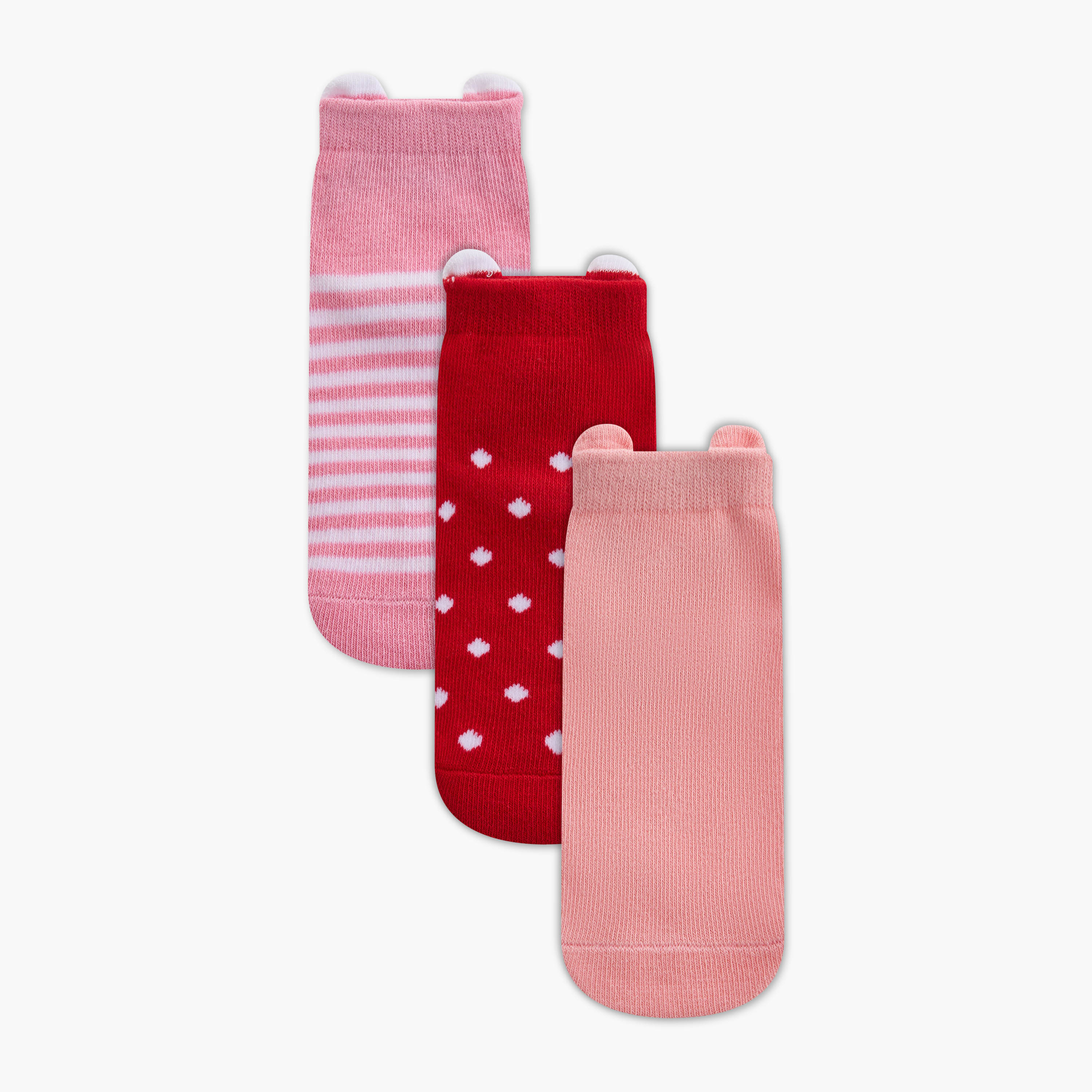 Juniors Assorted Ankle Length Socks - Set of 3-baby-girls-accessories-socks-image-1