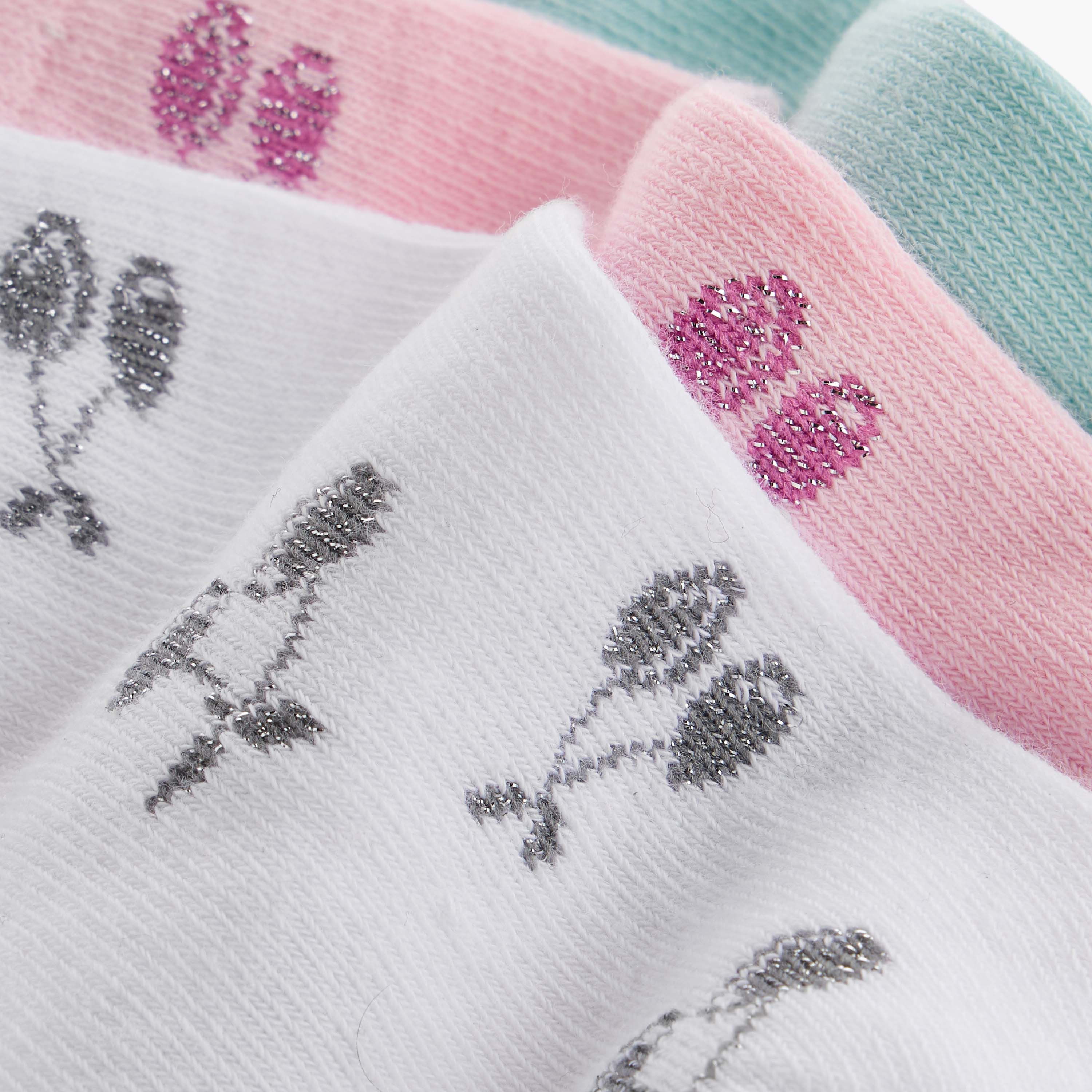Juniors Cherry Print Ankle Length Socks - Set of 3-baby-girls-accessories-socks-image-4