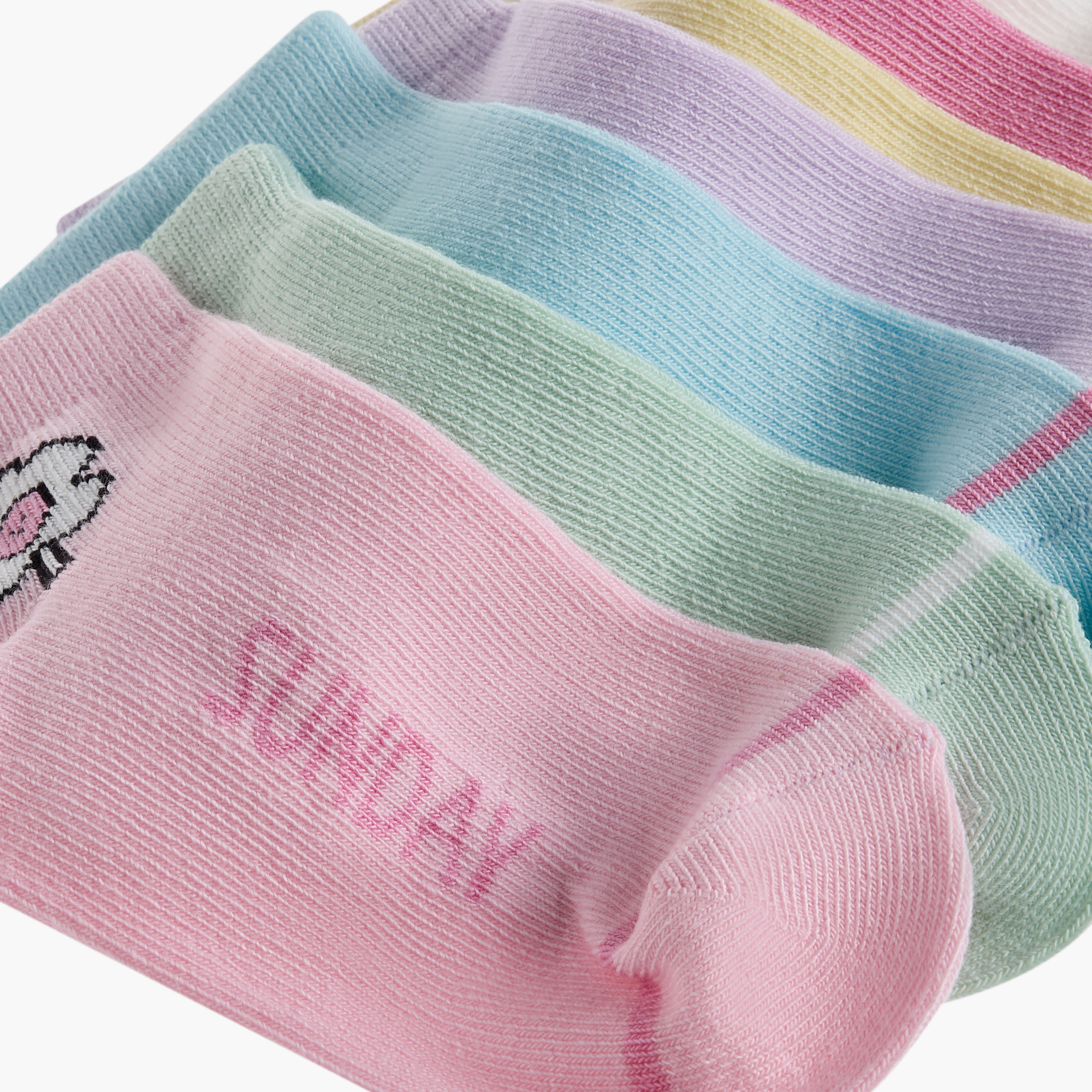 Juniors Printed Ankle Length Socks - Set of 7-baby-girls-accessories-socks-image-4