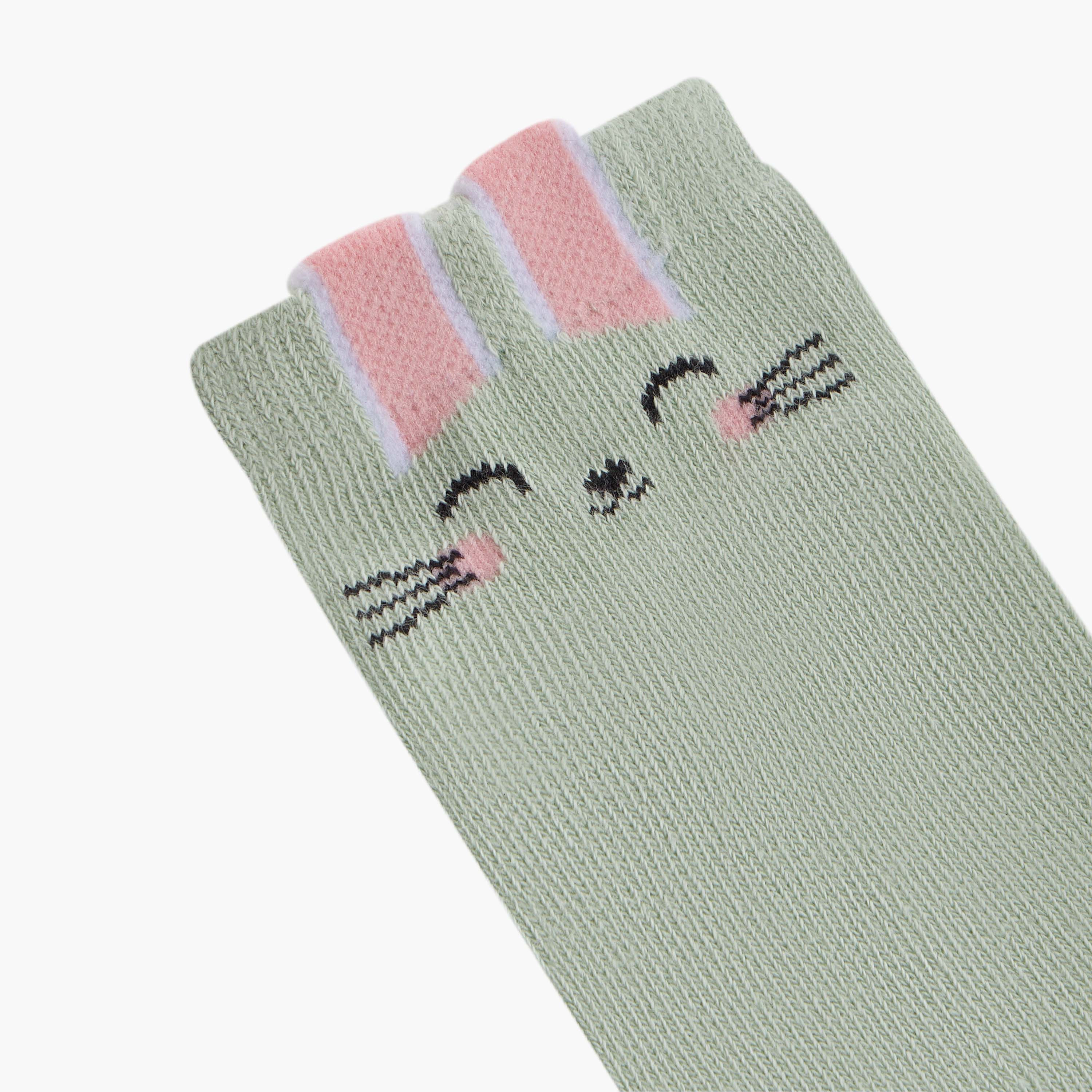 Juniors Bunny Print Ankle Length Socks - Set of 7-baby-girls-accessories-socks-image-5