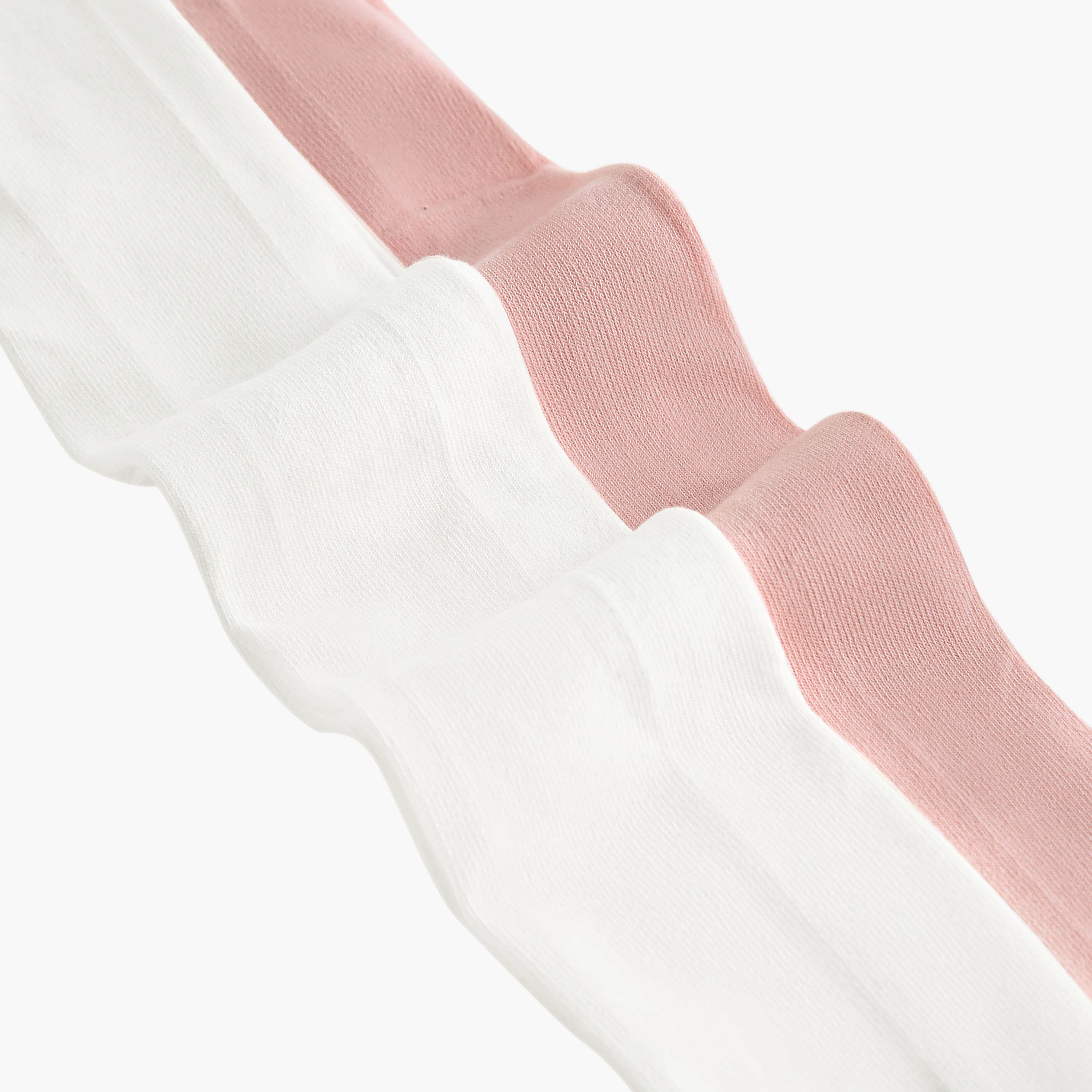 Pack of 2 Juniors Tights with Elasticated Waistband-baby-girls-accessories-socks-image-5
