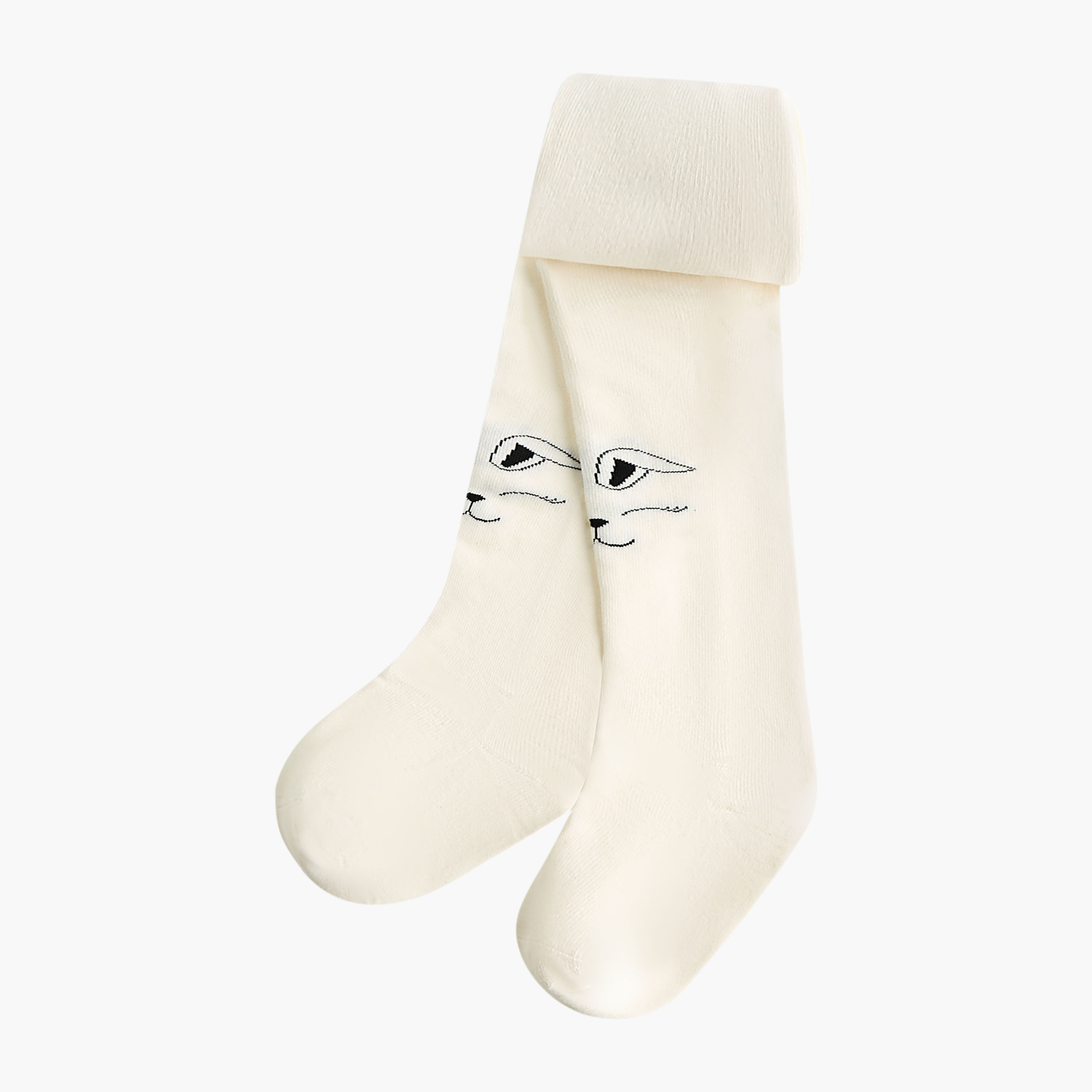Pack of 2 Juniors Tights with Printed and Bow Design-baby-girls-accessories-socks-image-3