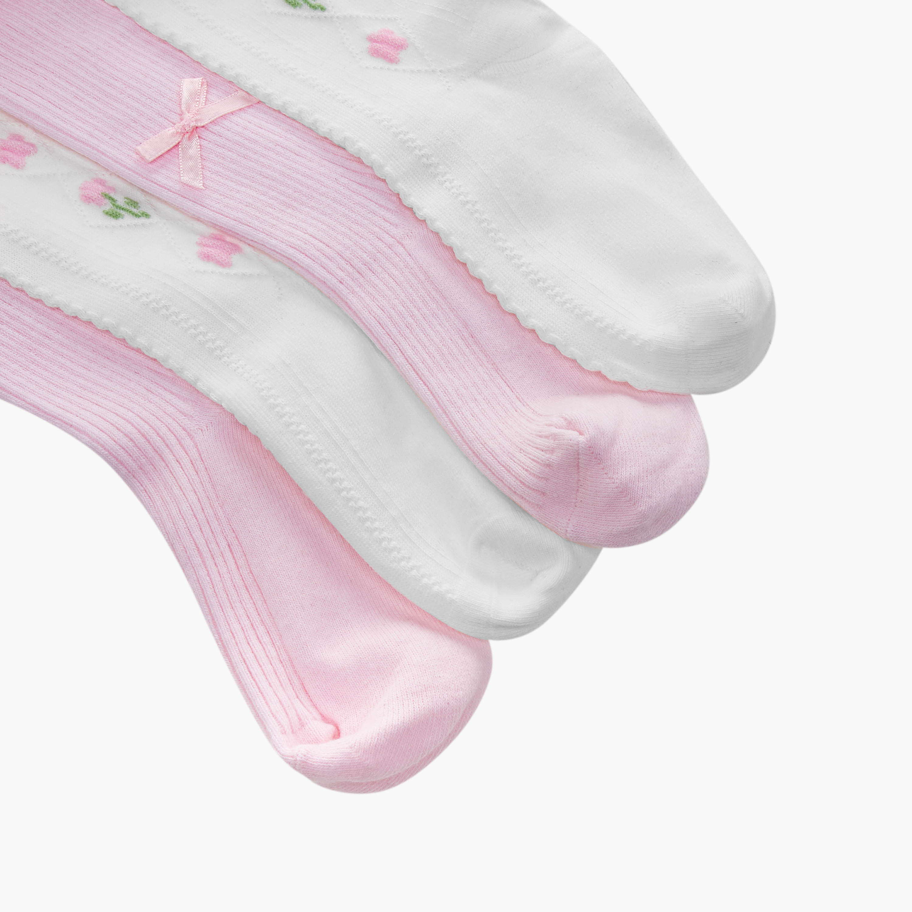 Pack of 4 Juniors Girls Tights with Embroidery-girls-accessories-socks-image-4