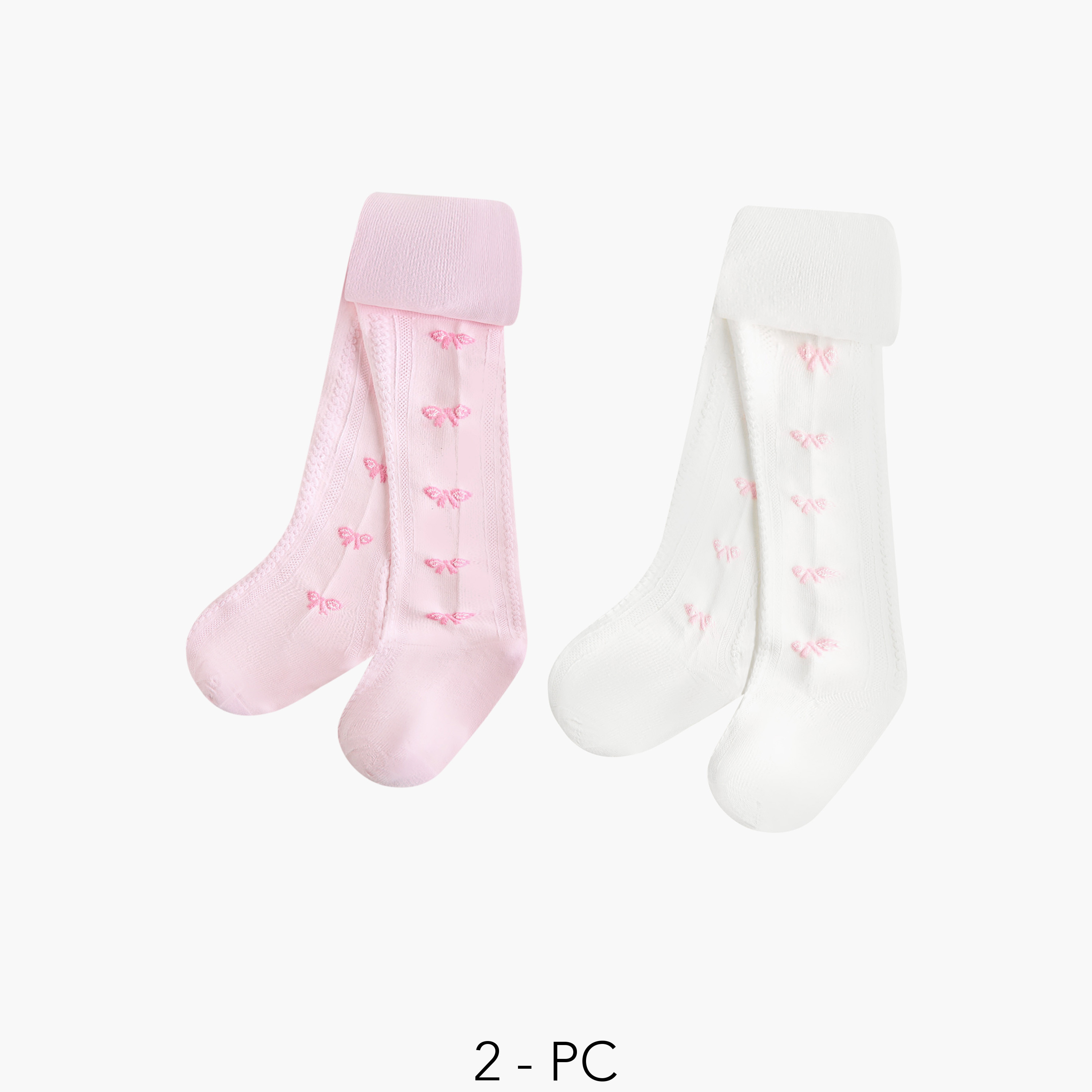 Pack of 2 Juniors Tights with Texture-baby-girls-accessories-socks-image-1