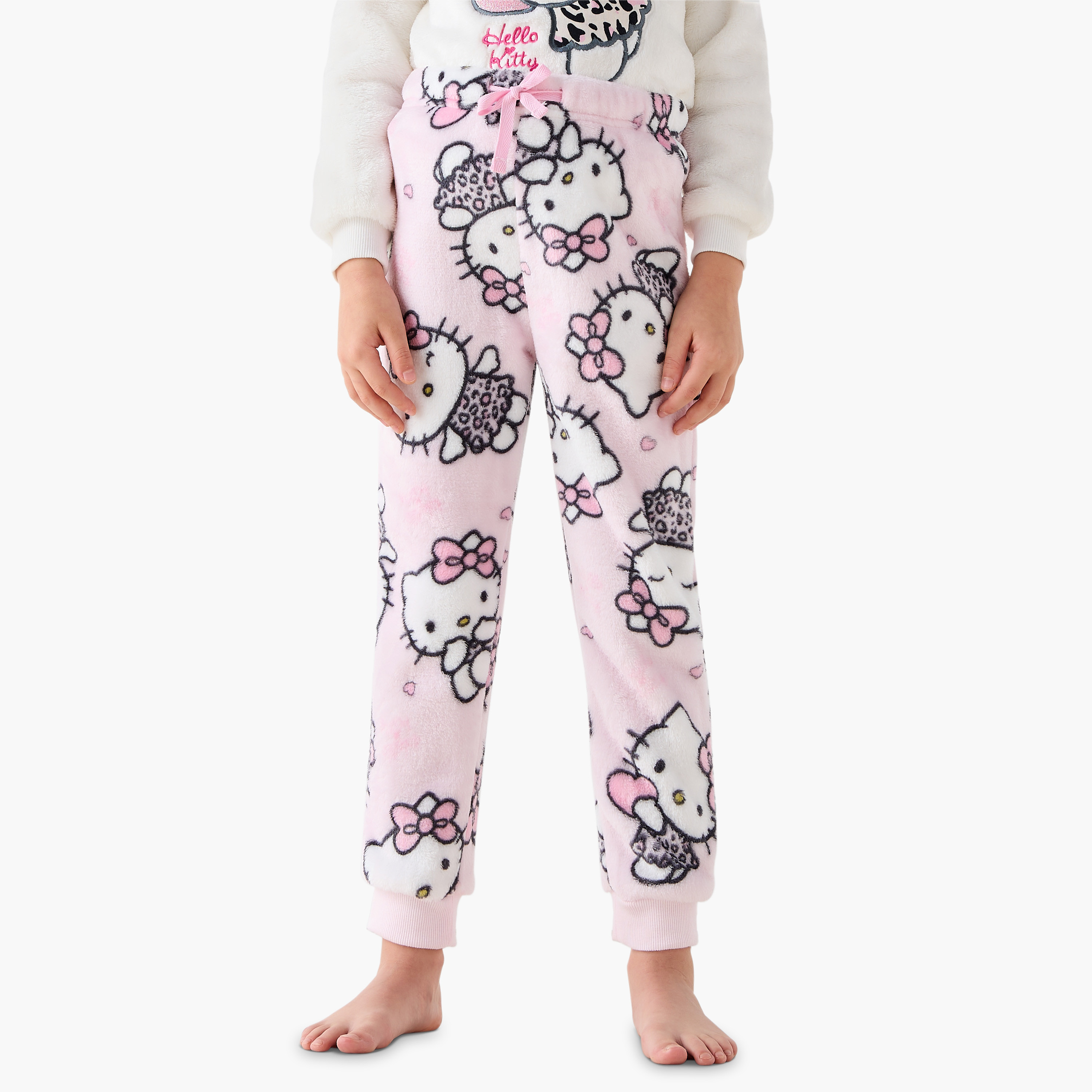 طقم بيجاما قطن بياقة ضيقة وأكمام طويلة وطبعات هالو كيتي للبنات من سانريو-baby-girls-clothing-winterwear-pyjamasets-image-3